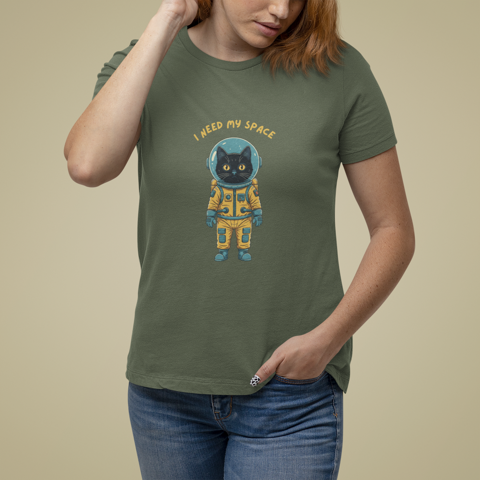 T-Shirt I Need My Space Cat Shirt – Funny Astronaut Cat Graphic Tee