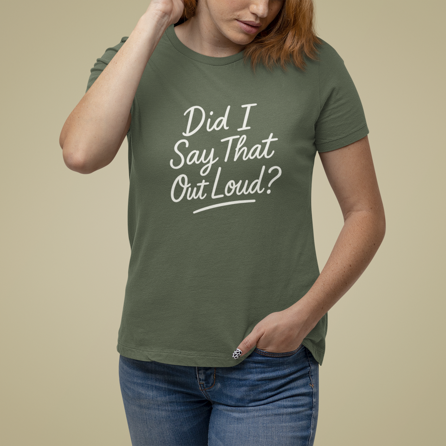 T-Shirt Did I Say That Out Loud Funny ADHD Typographic Graphic T-Shirt