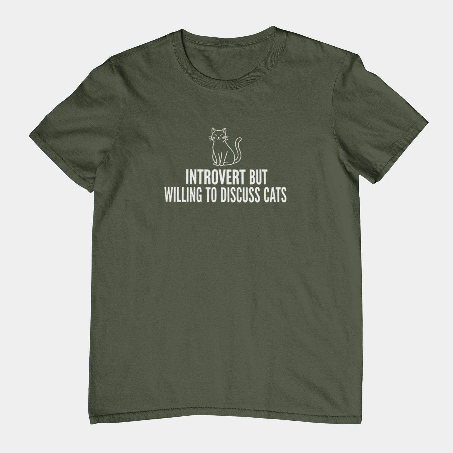 T-Shirt INTROVERT BUT WILLING TO DISCUSS CATS Funny Cat Lover T-Shirt