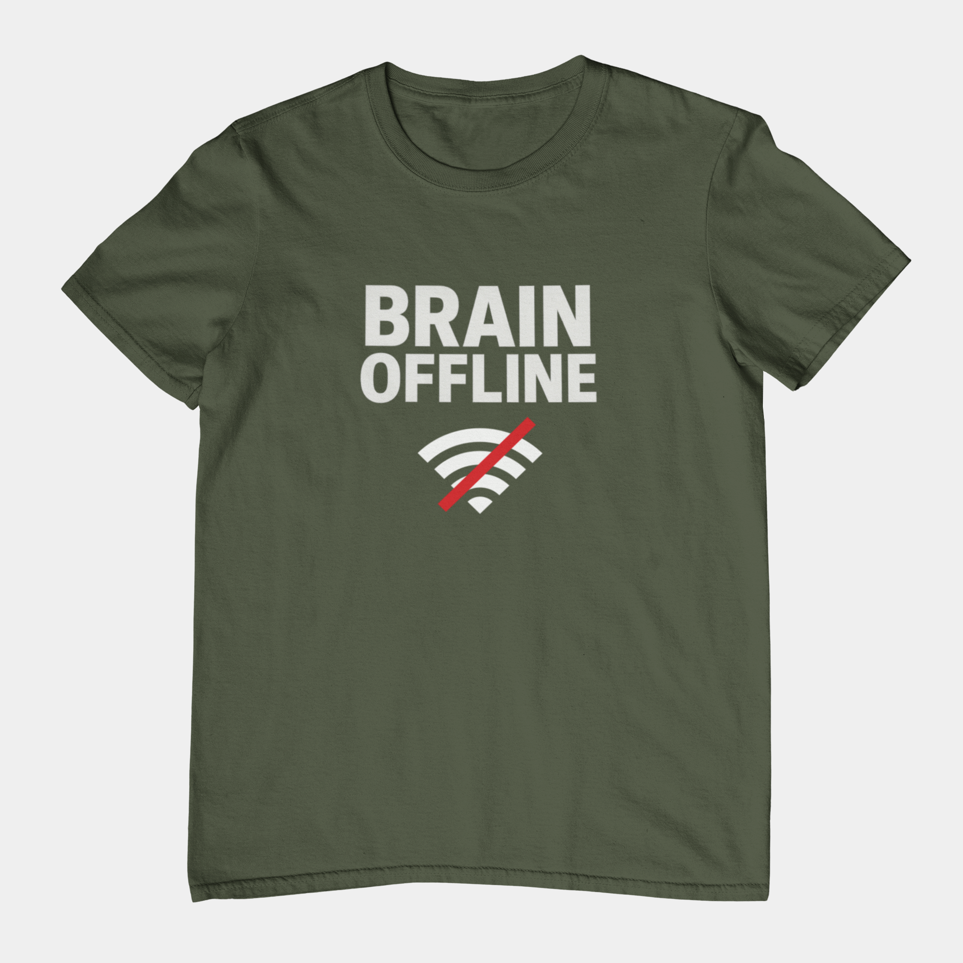 T-Shirt BRAIN OFFLINE T-Shirt – Funny Minimalist Graphic Tee for Adults