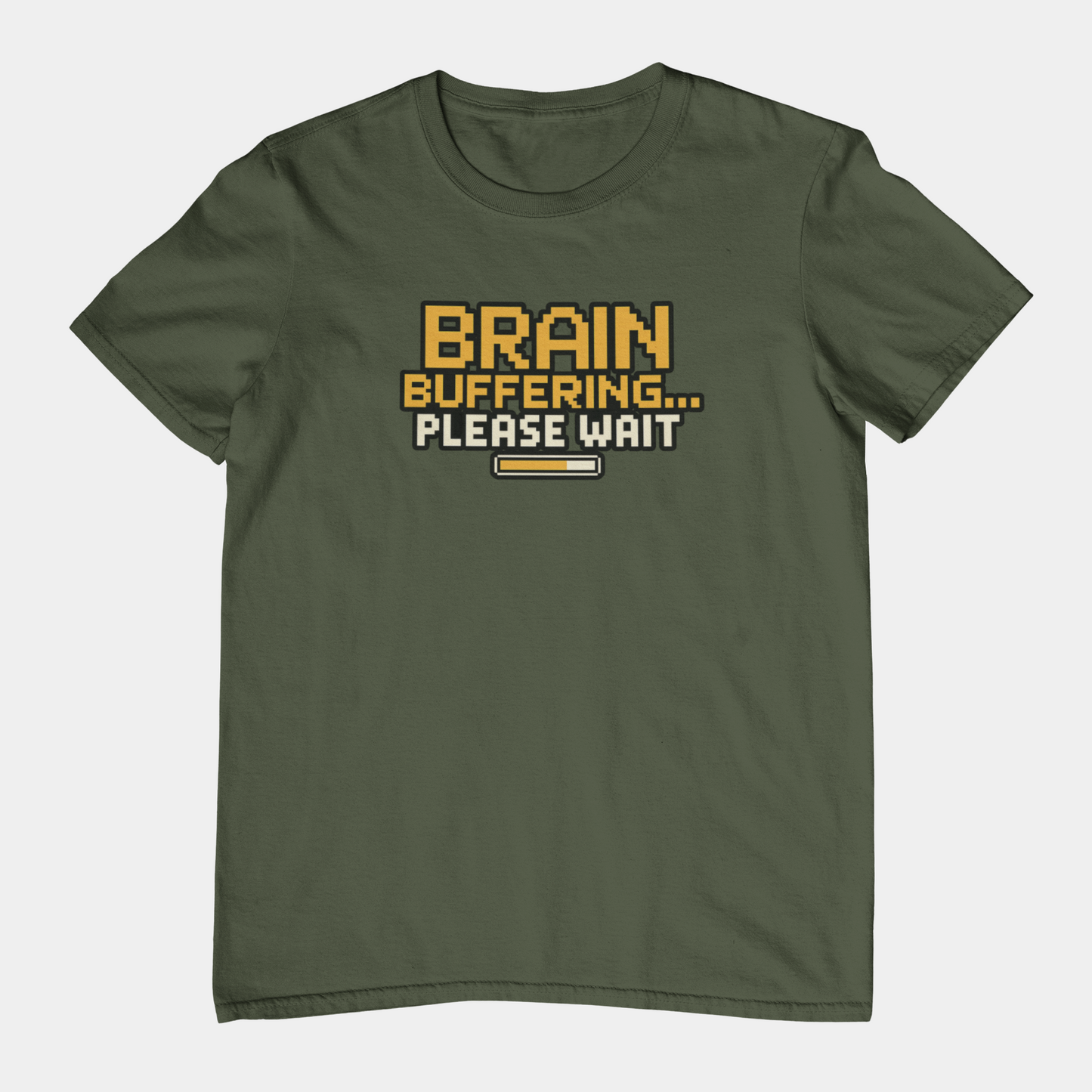 T-Shirt BRAIN BUFFERING Retro Pixel ADHD Loading Screen Graphic T-Shirt