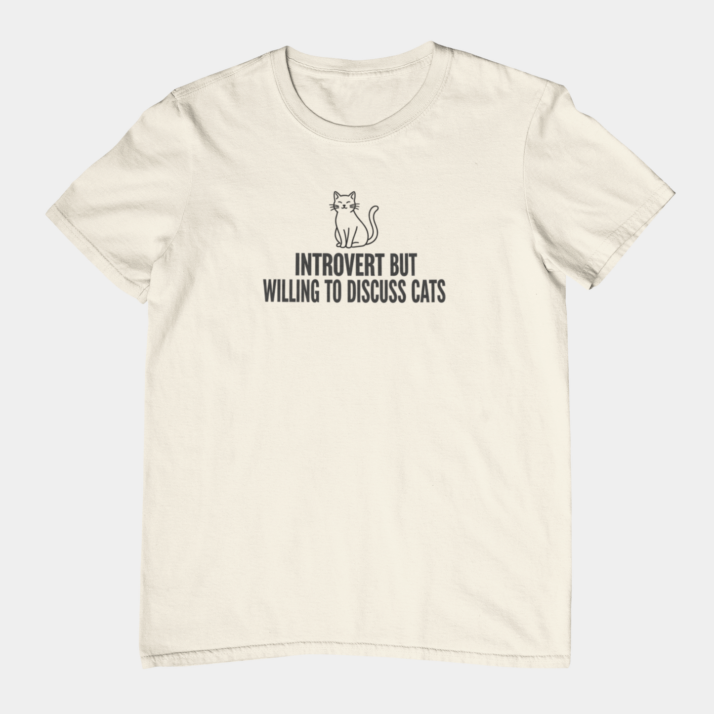 T-Shirt INTROVERT BUT WILLING TO DISCUSS CATS Funny Cat Lover T-Shirt