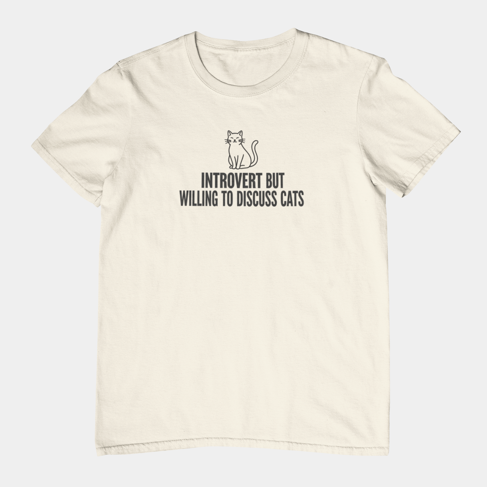 T-Shirt INTROVERT BUT WILLING TO DISCUSS CATS Funny Cat Lover T-Shirt