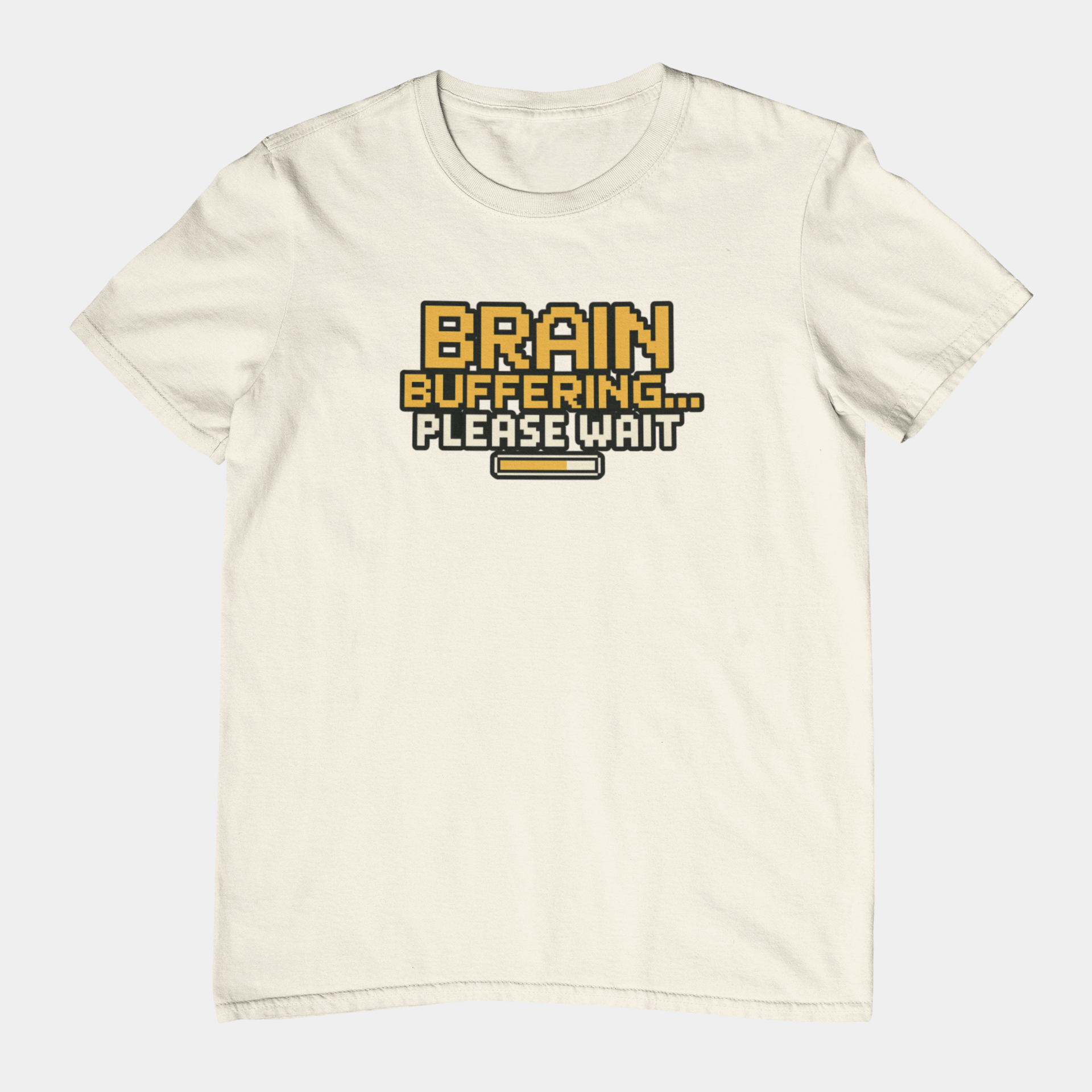 T-Shirt BRAIN BUFFERING Retro Pixel ADHD Loading Screen Graphic T-Shirt