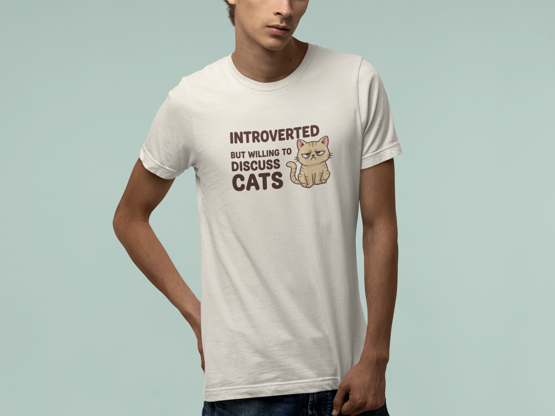 T-Shirt Introverted But Willing to Discuss Cats Shirt – Grumpy Cat T-Shirt