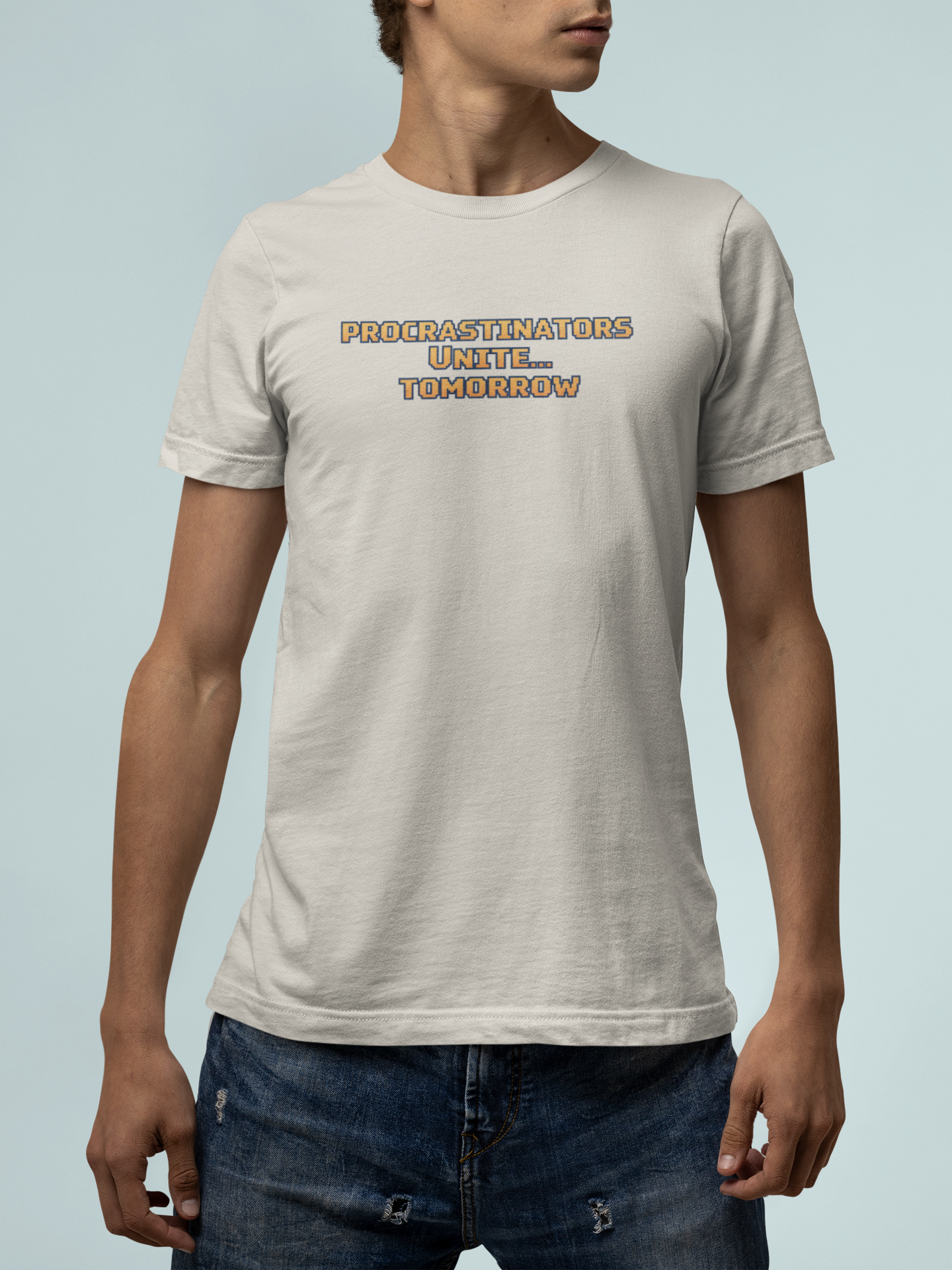 PROCRASTINATORS UNITE... TOMORROW Pixel Retro ADHD Graphic T-Shirt