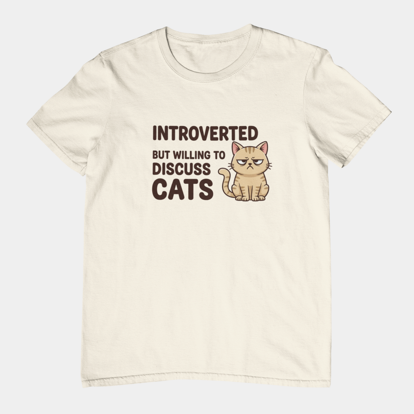 T-Shirt Introverted But Willing to Discuss Cats Shirt – Grumpy Cat T-Shirt