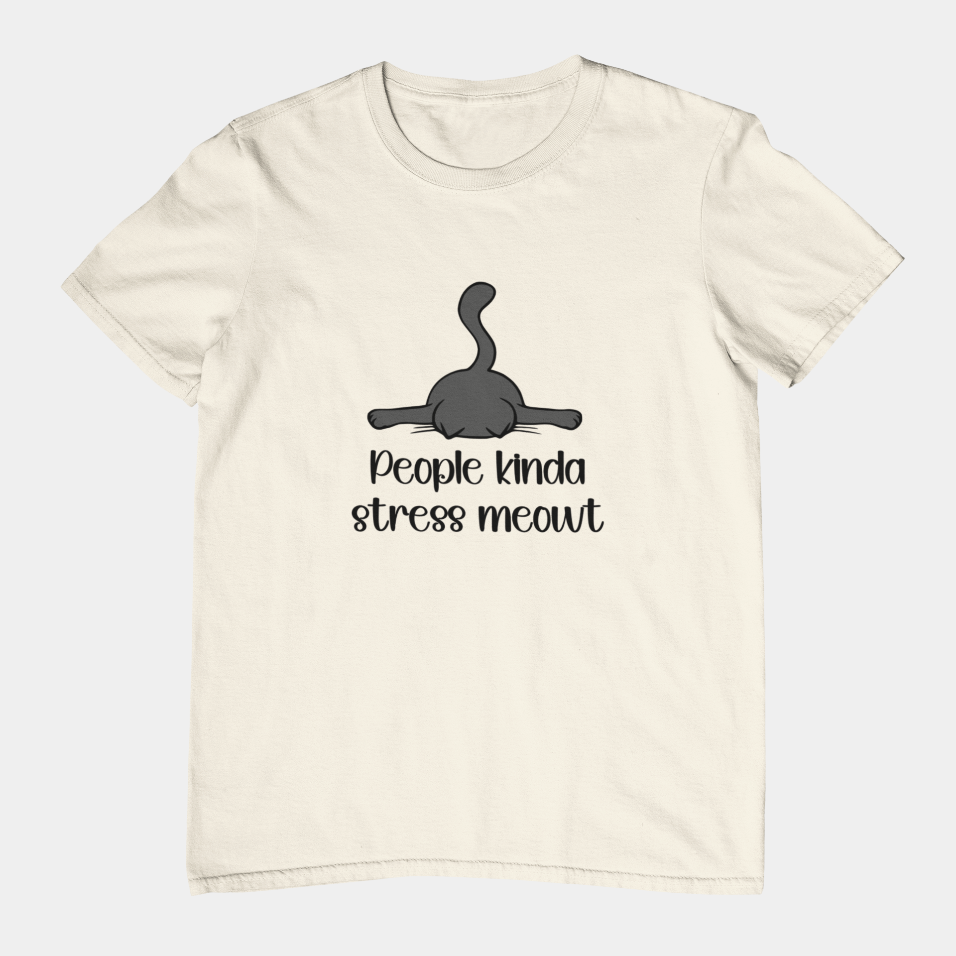 T-Shirt People Kinda Stress Meowt Shirt – Funny Cat Pun Graphic Tee