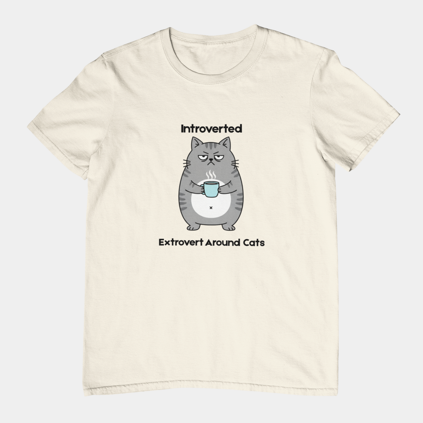 T-Shirt Introverted Extrovert Around Cats Shirt – Funny Cat Lover Tee