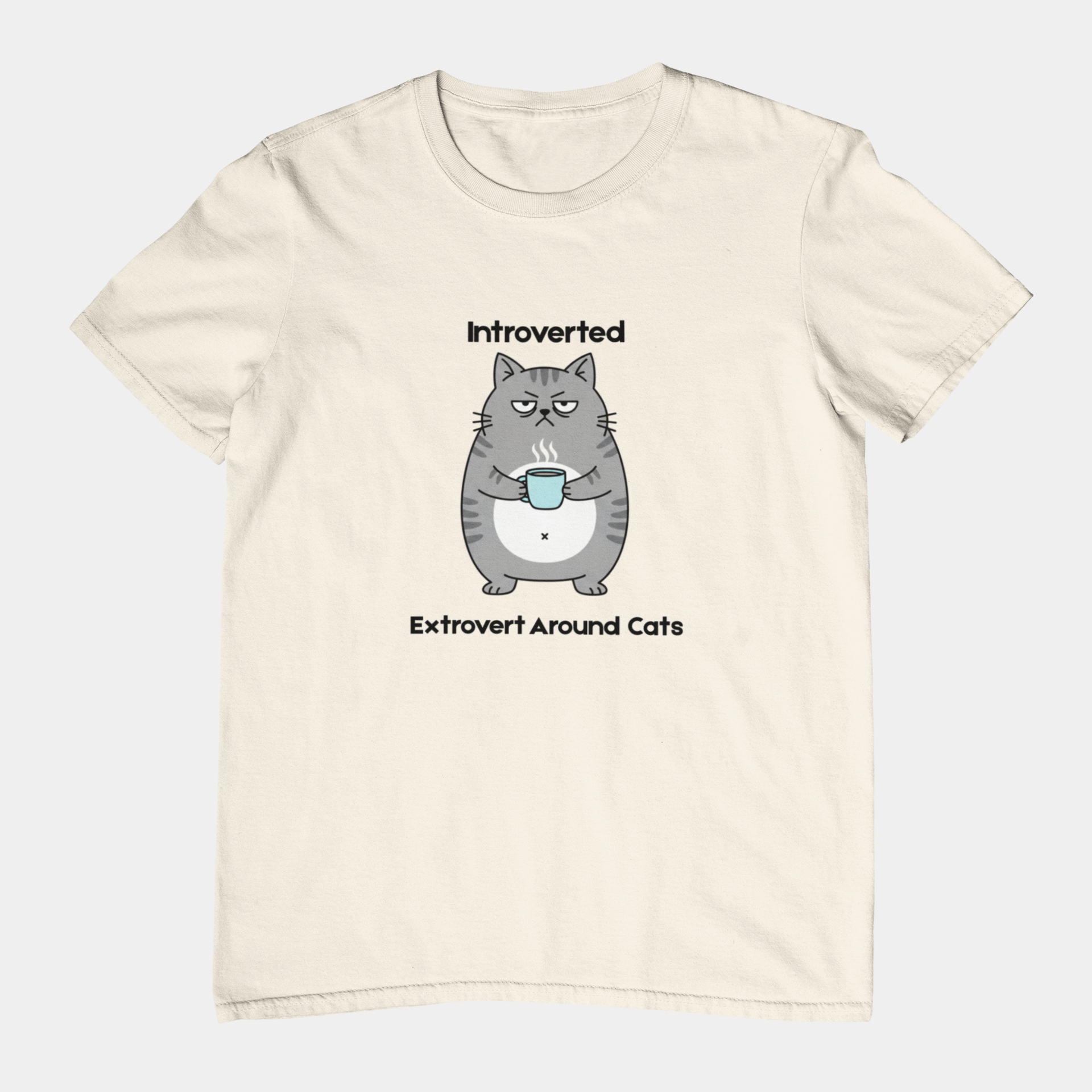 T-Shirt Introverted Extrovert Around Cats Shirt – Funny Cat Lover Tee