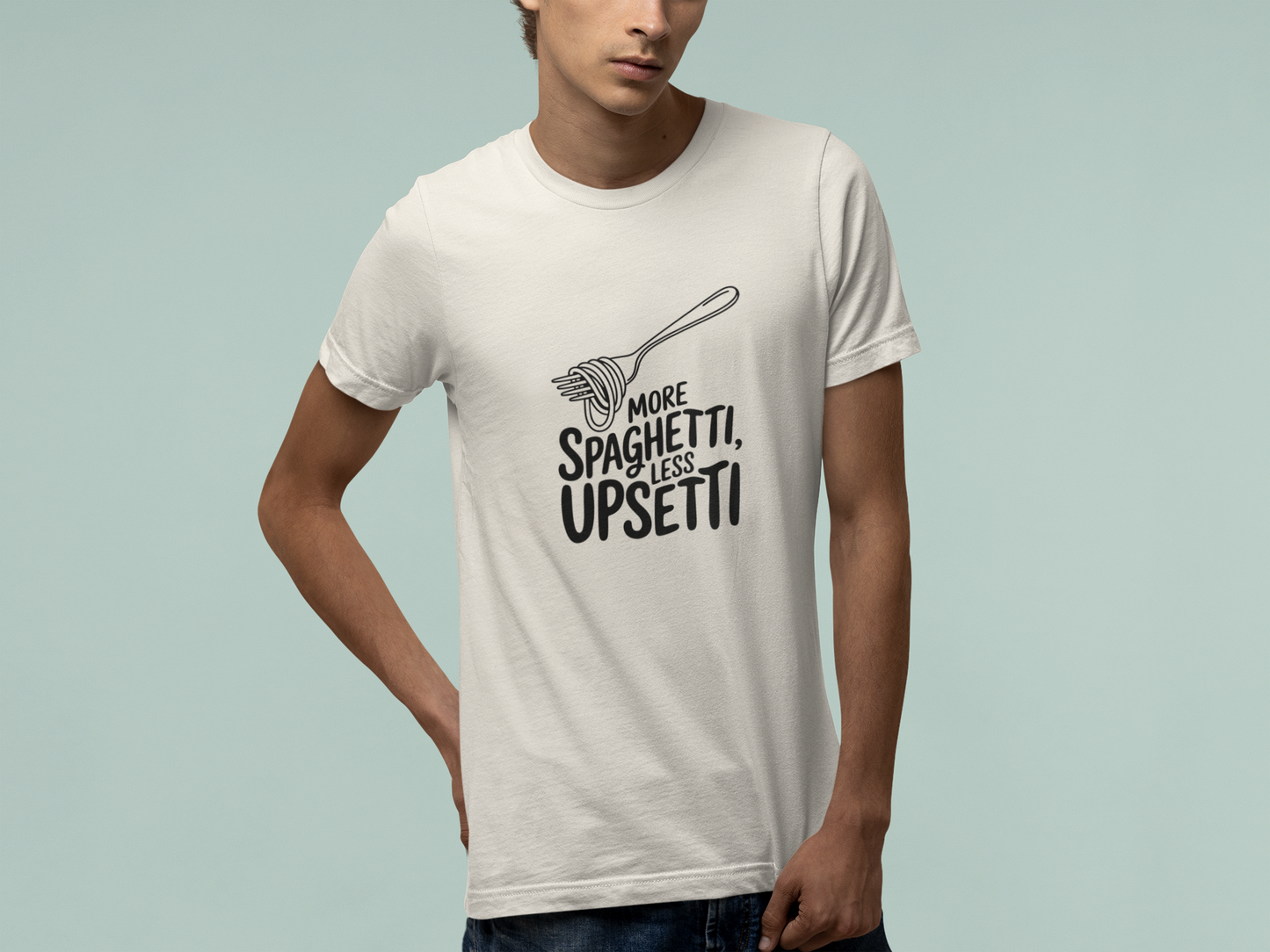 T-Shirt More Spaghetti Less Upsetti T-Shirt – Funny Pasta Pun Foodie Tee