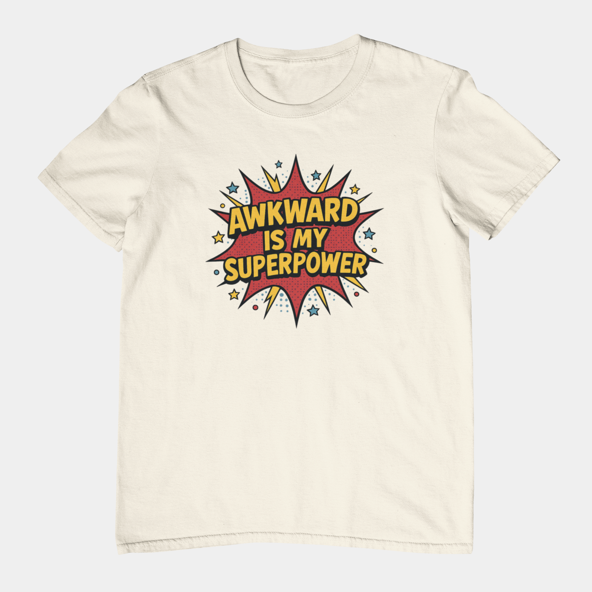T-Shirt AWKWARD IS MY SUPERPOWER Comic Pop Art Introvert Graphic T-Shirt