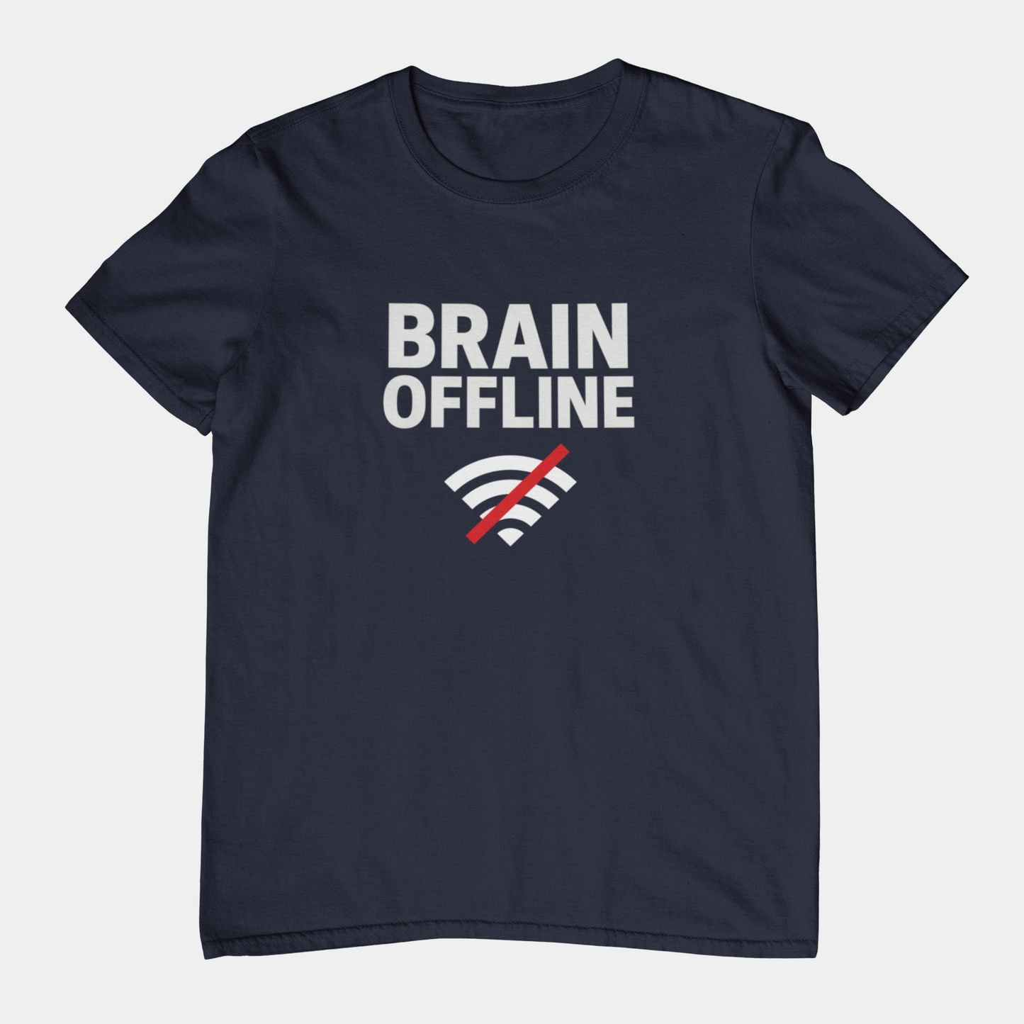 T-Shirt BRAIN OFFLINE T-Shirt – Funny Minimalist Graphic Tee for Adults