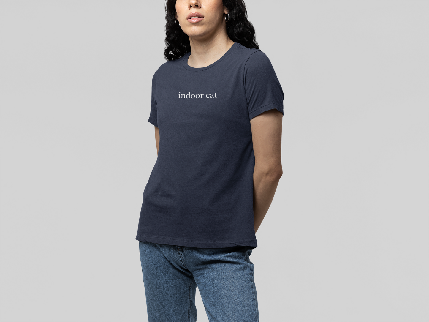T-Shirt indoor cat Shirt – Funny Introvert Minimalist Cat Lover T-Shirt