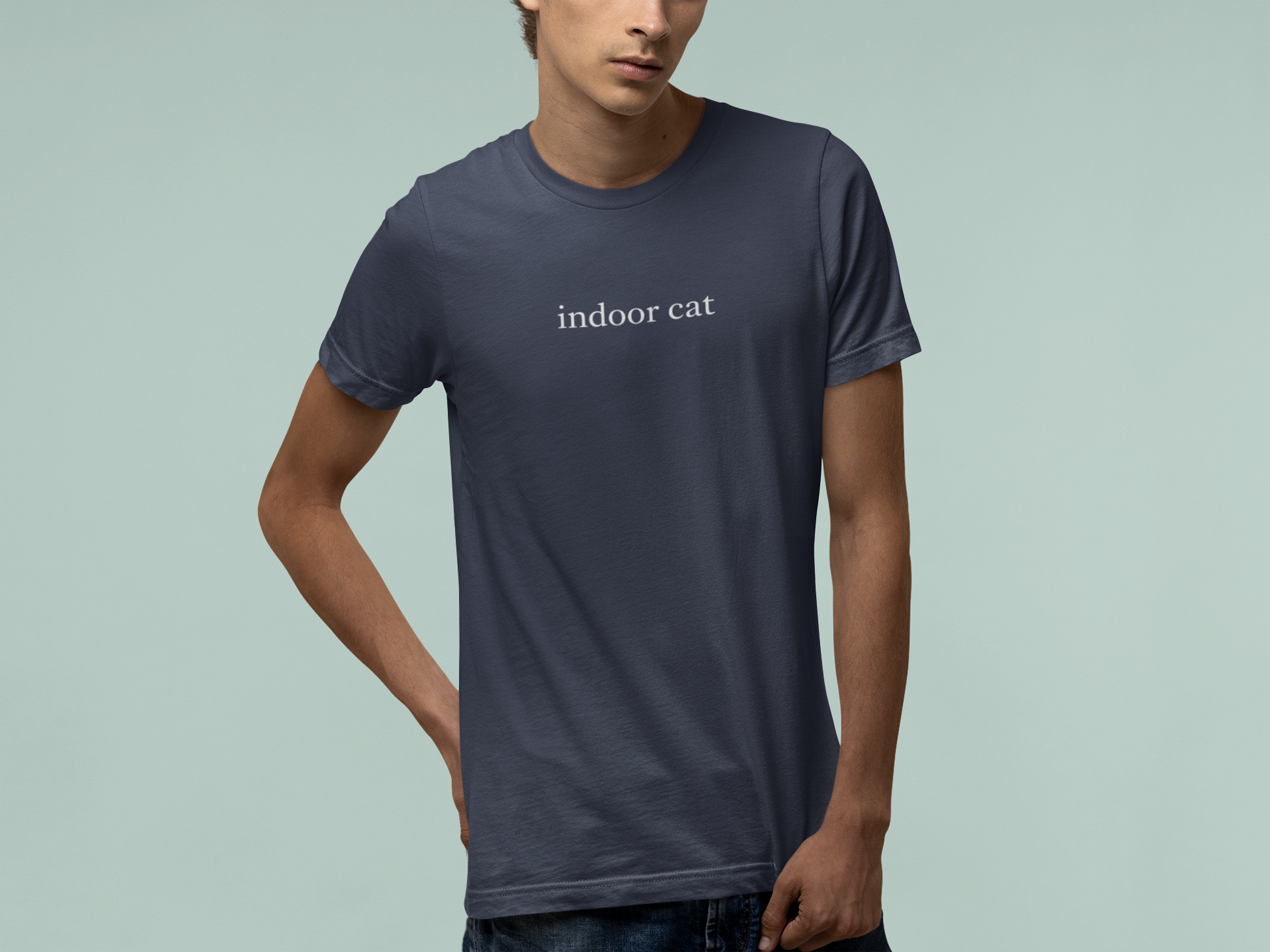 T-Shirt indoor cat Shirt – Funny Introvert Minimalist Cat Lover T-Shirt