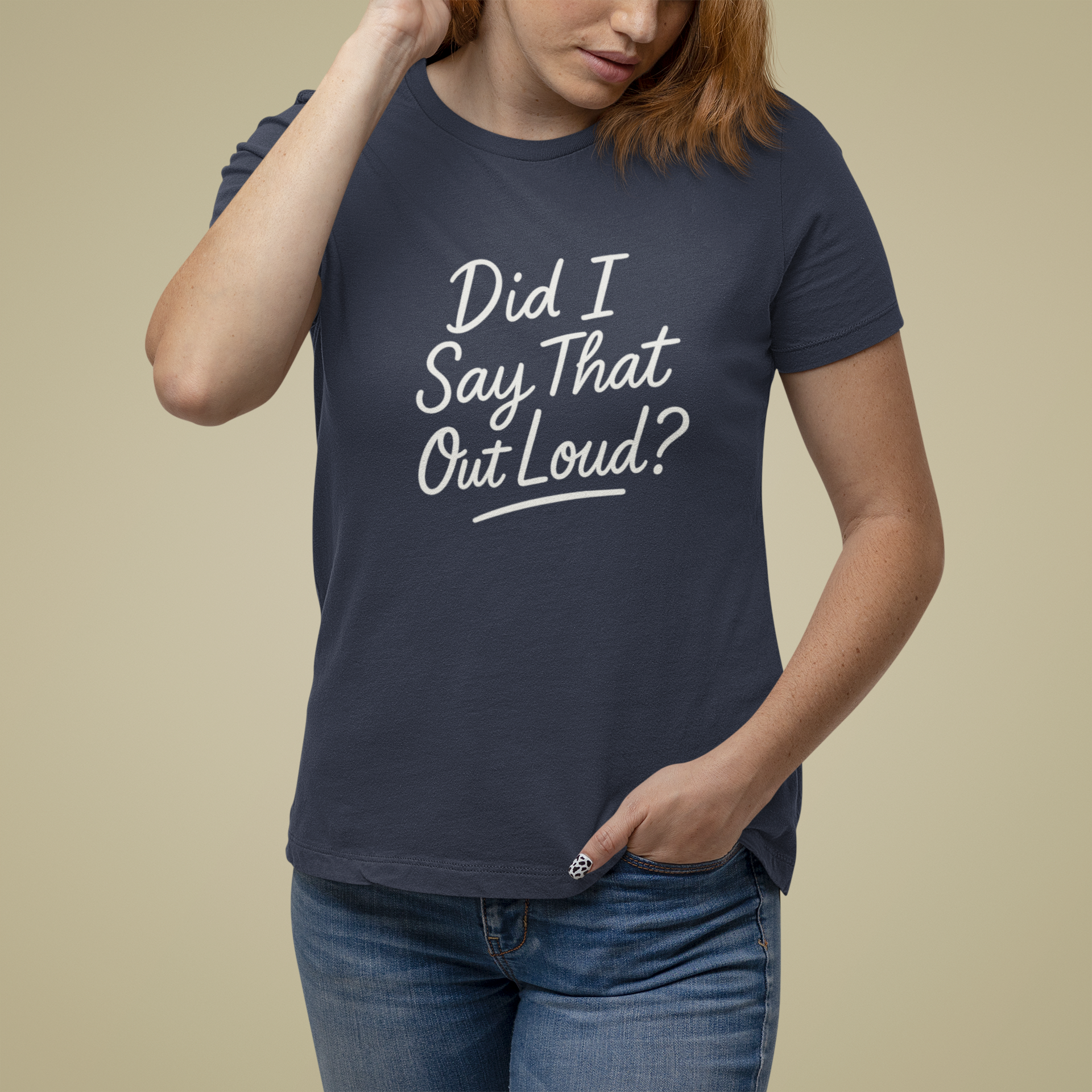 T-Shirt Did I Say That Out Loud Funny ADHD Typographic Graphic T-Shirt