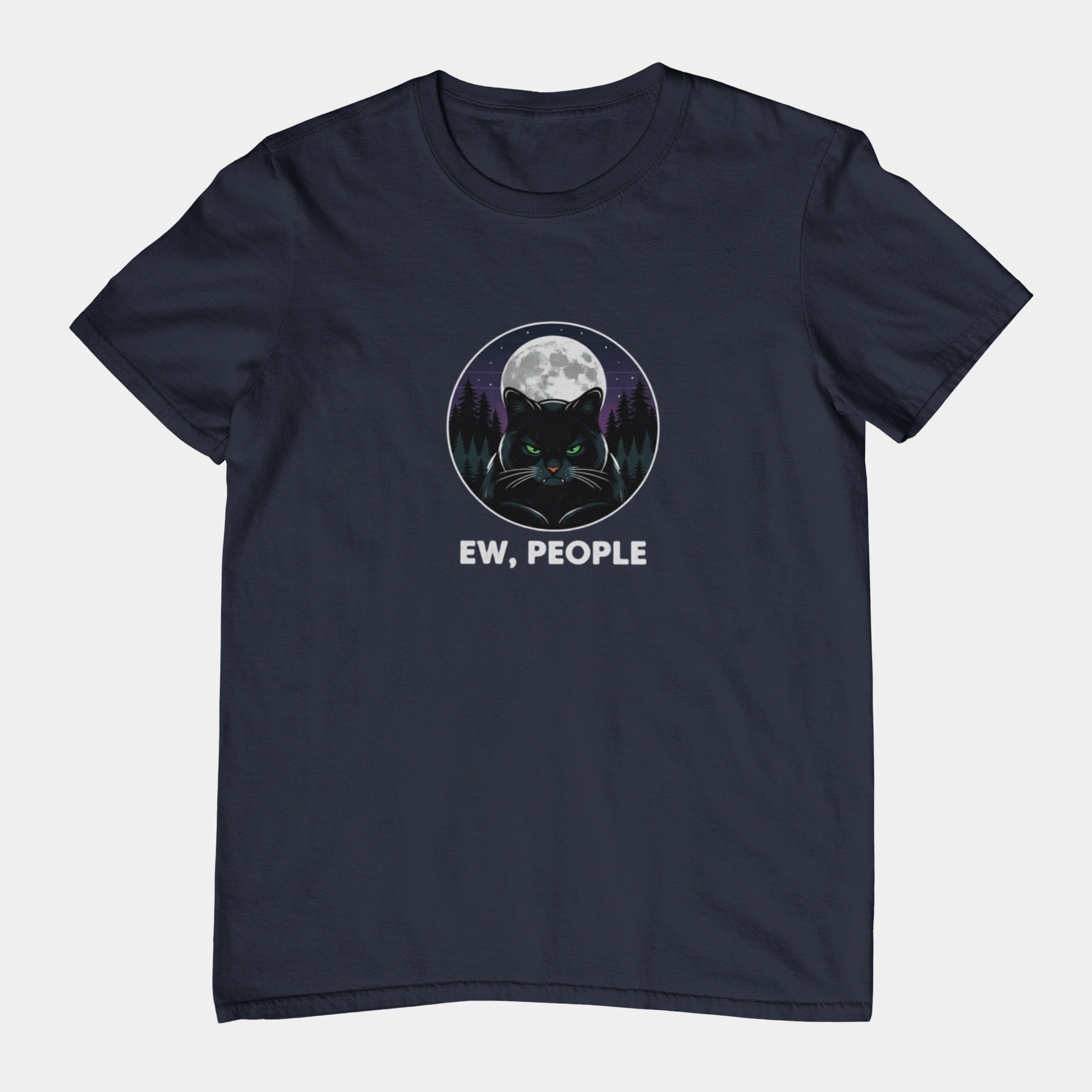 T-Shirt Ew People Cat Shirt – Lunar Night Funny Introvert T-Shirt