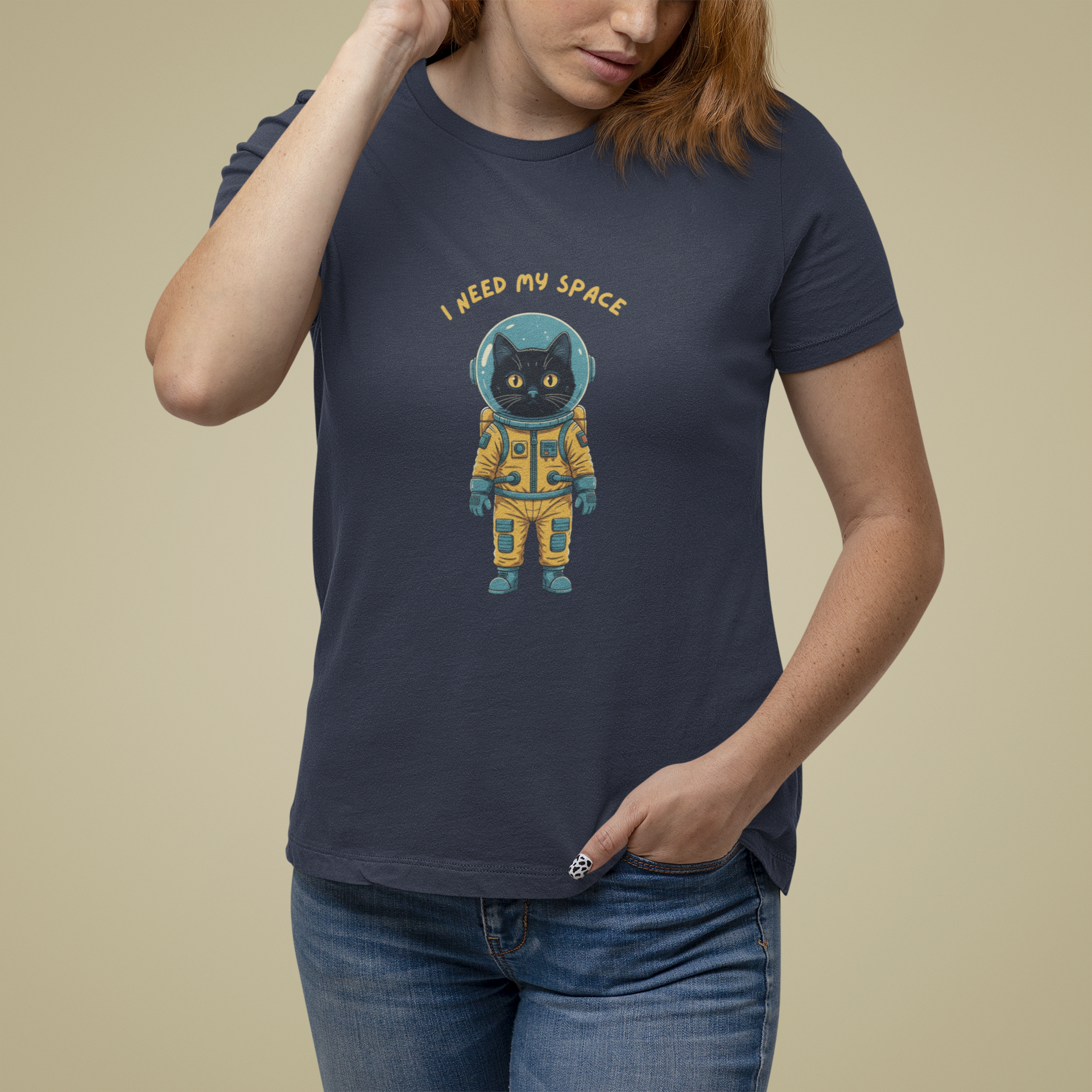 T-Shirt I Need My Space Cat Shirt – Funny Astronaut Cat Graphic Tee