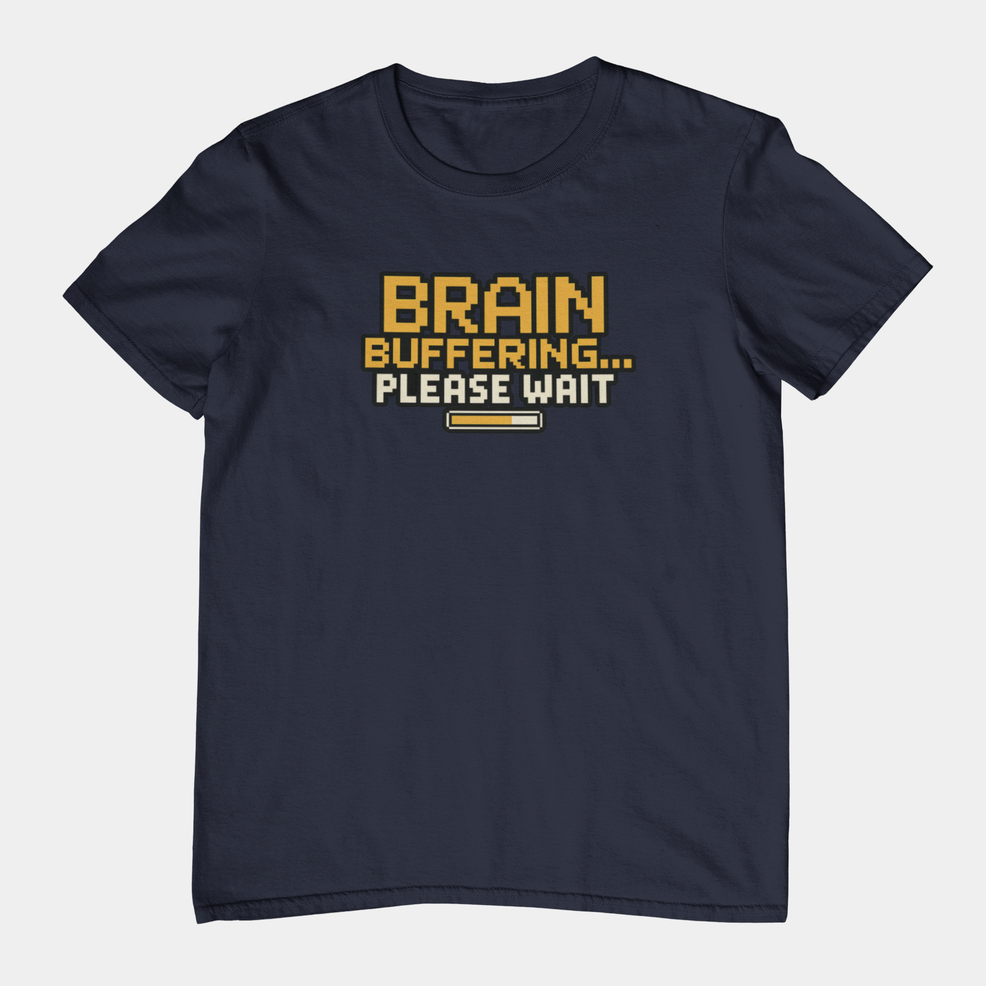 T-Shirt BRAIN BUFFERING Retro Pixel ADHD Loading Screen Graphic T-Shirt