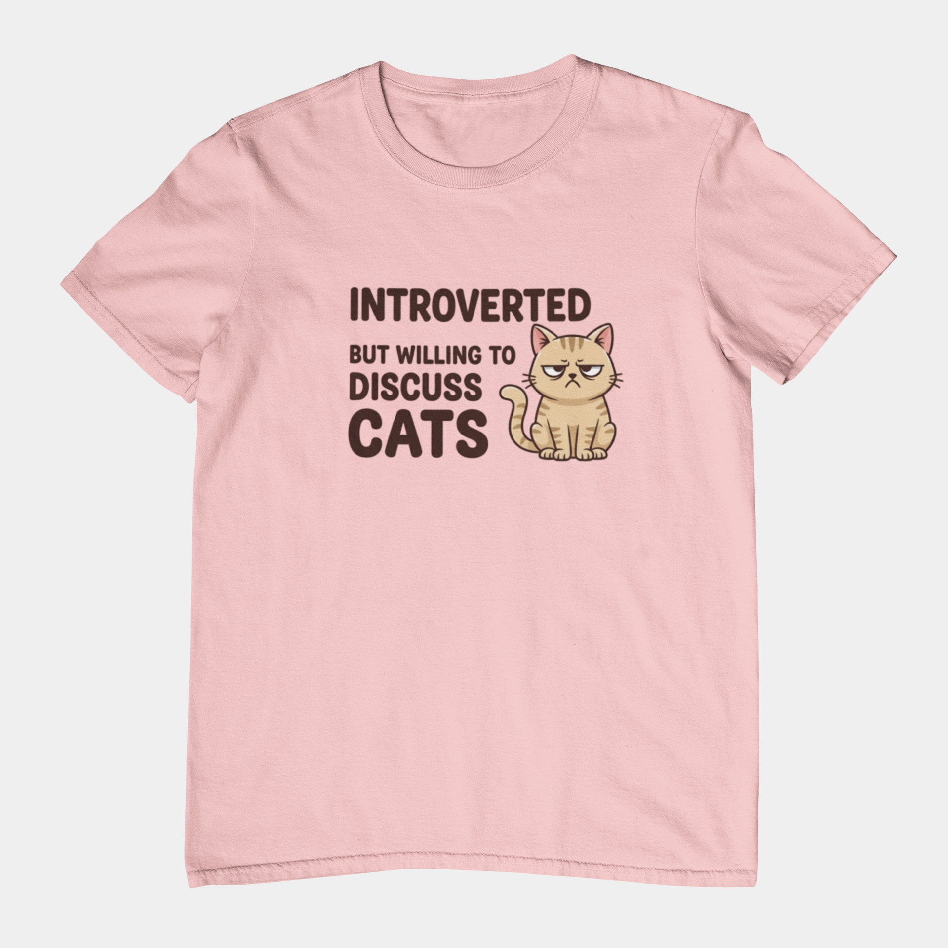 T-Shirt Introverted But Willing to Discuss Cats Shirt – Grumpy Cat T-Shirt