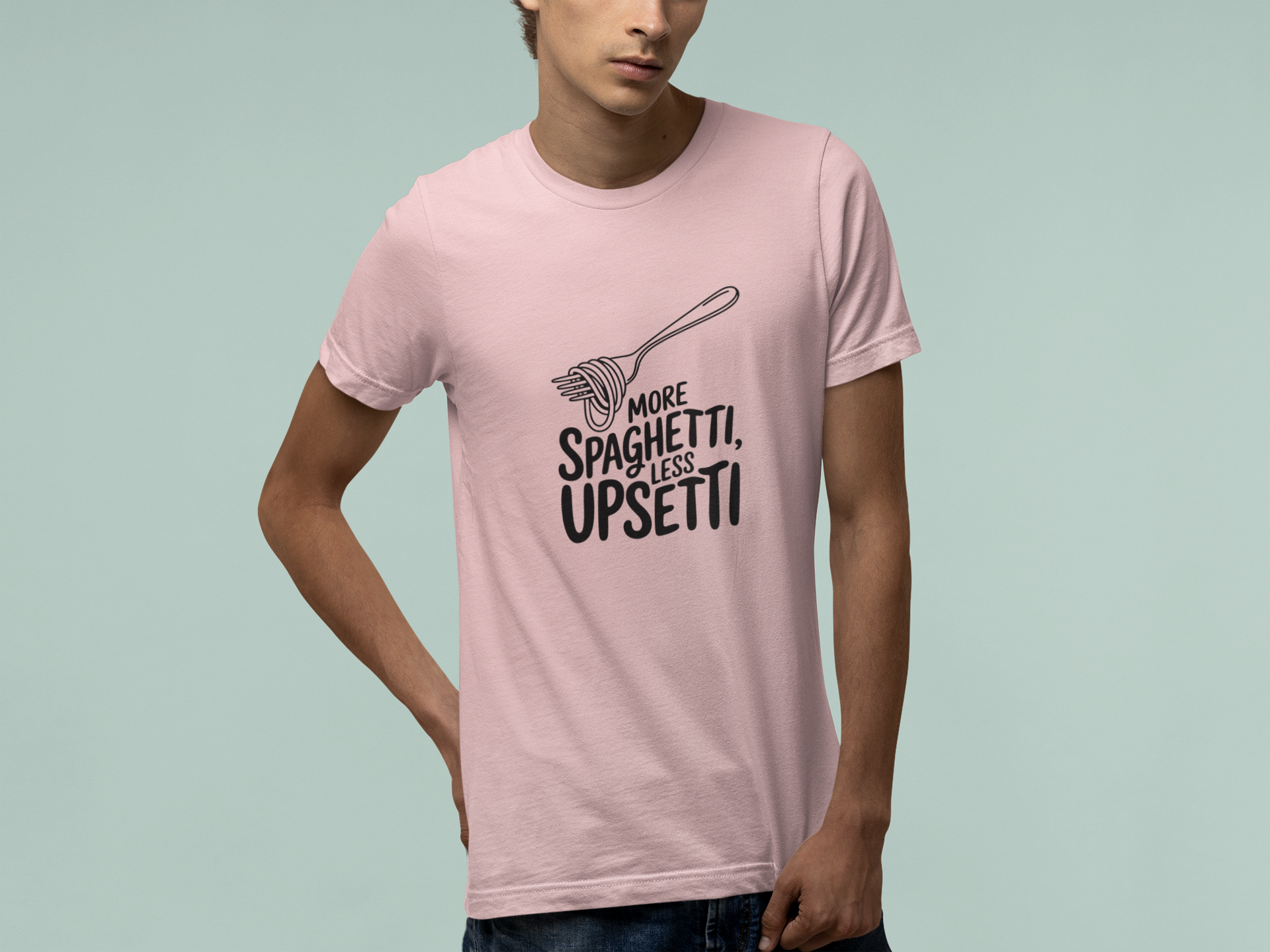 T-Shirt More Spaghetti Less Upsetti T-Shirt – Funny Pasta Pun Foodie Tee