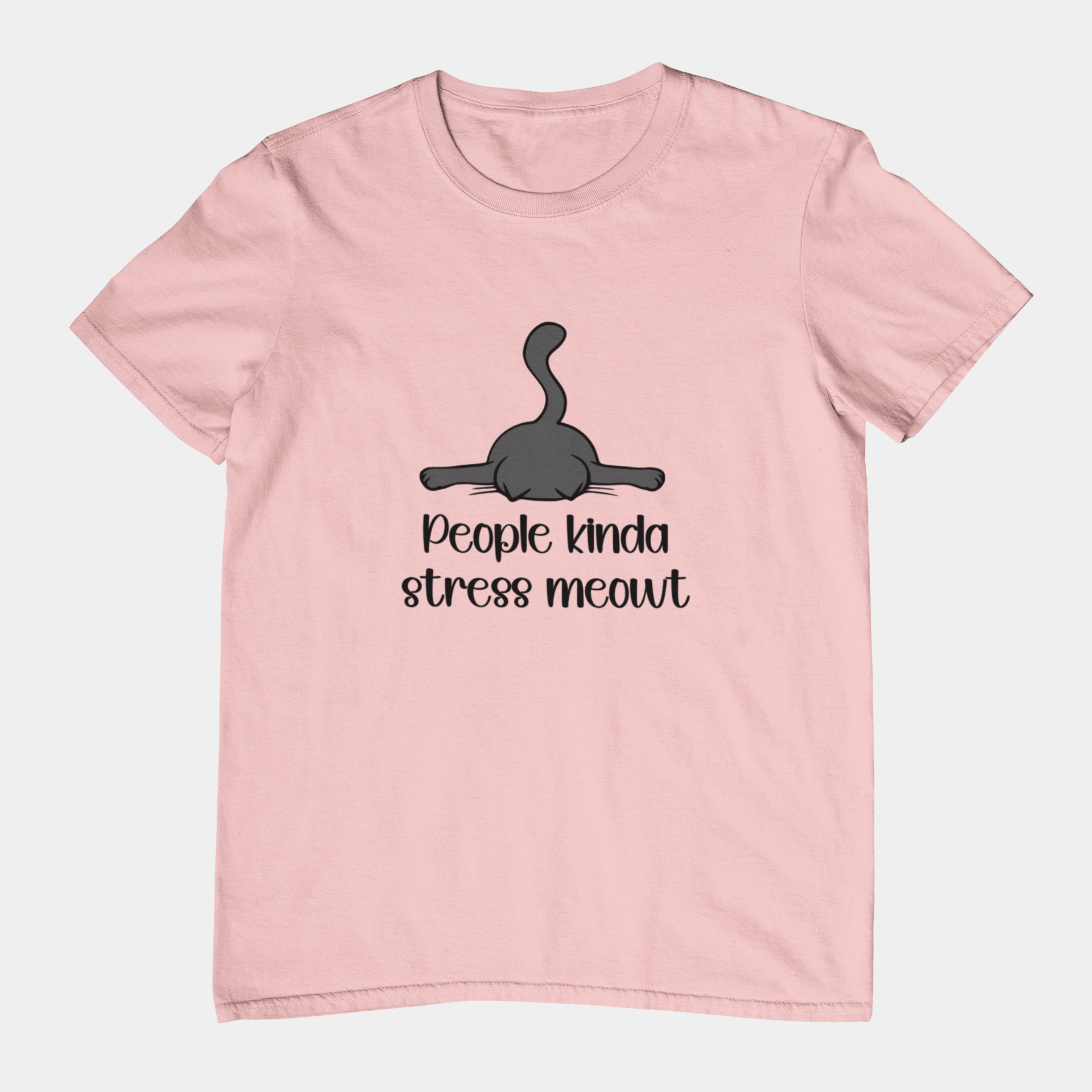 T-Shirt People Kinda Stress Meowt Shirt – Funny Cat Pun Graphic Tee