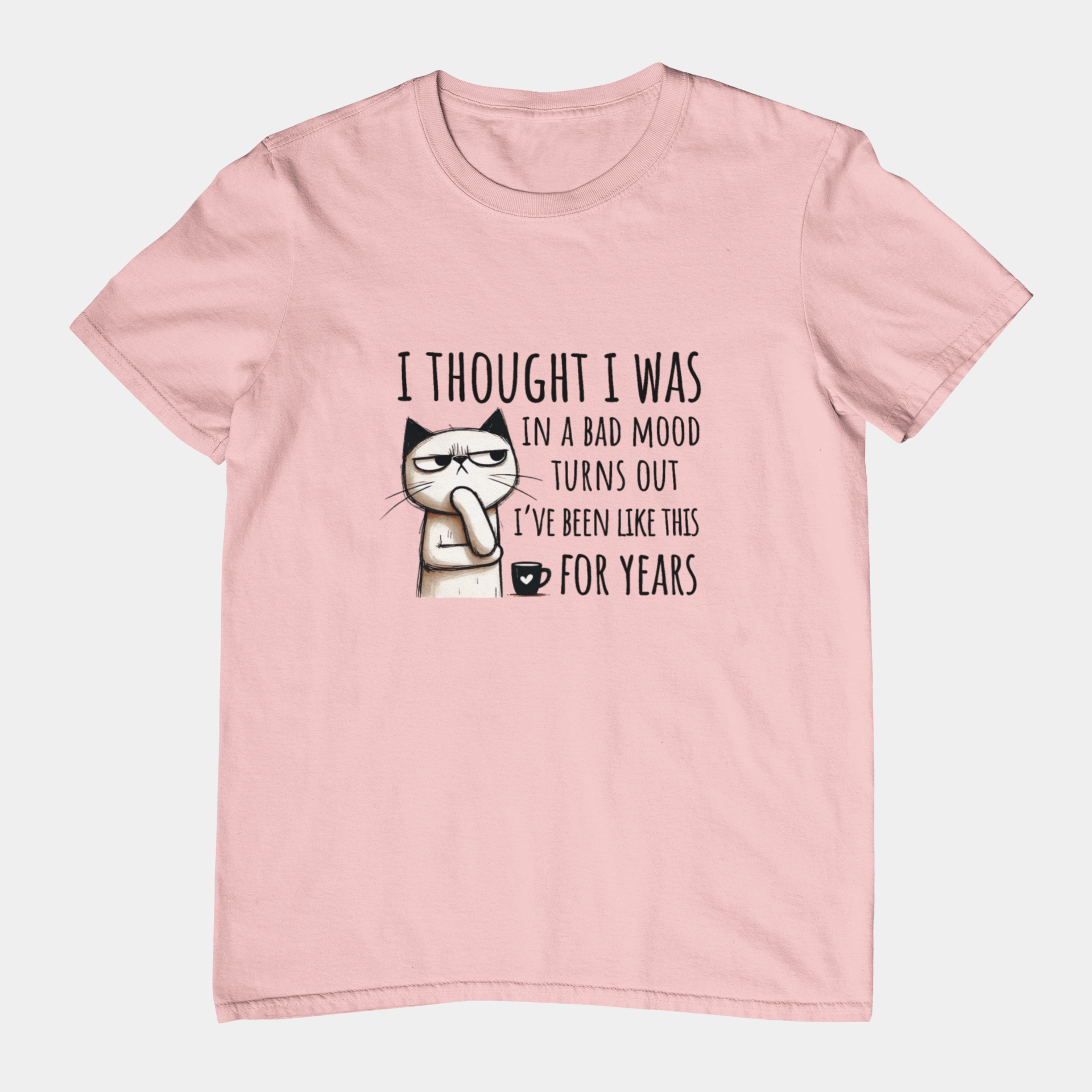 T-Shirt I Thought I Was In a Bad Mood T-Shirt – Grumpy Cat Humor Tee