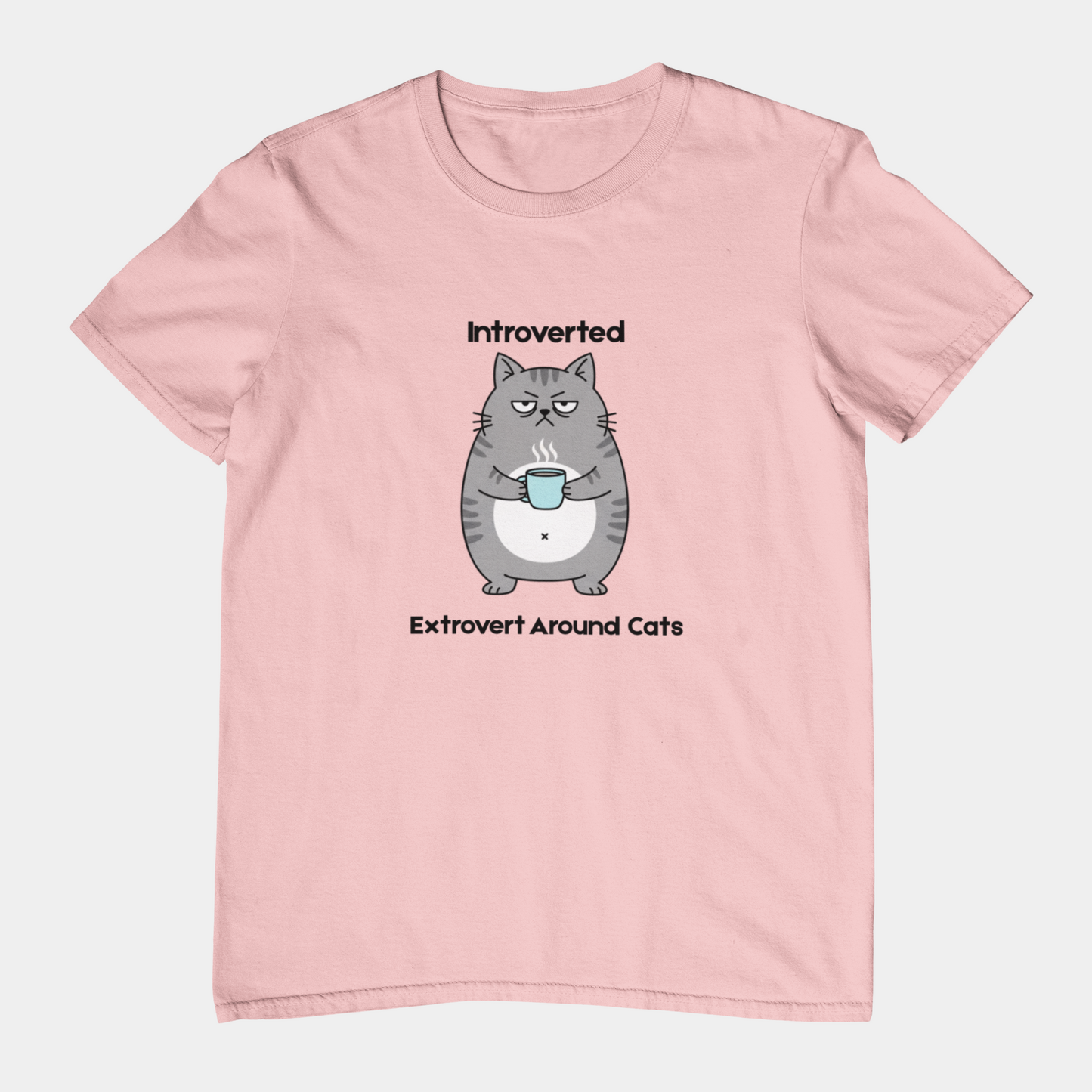 T-Shirt Introverted Extrovert Around Cats Shirt – Funny Cat Lover Tee