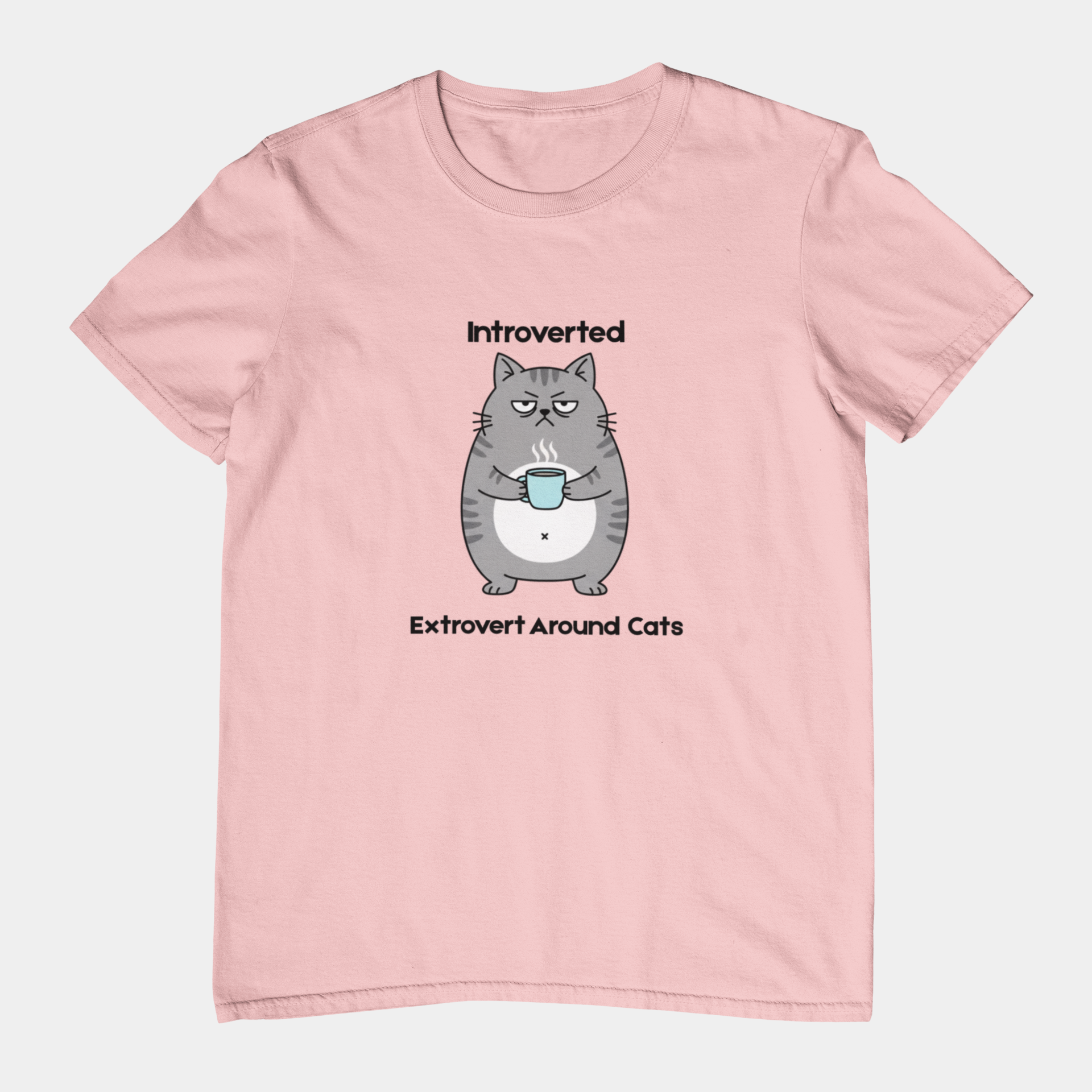 T-Shirt Introverted Extrovert Around Cats Shirt – Funny Cat Lover Tee