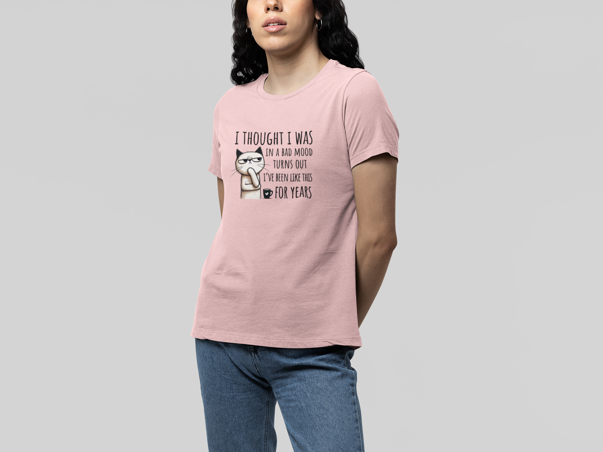 T-Shirt I Thought I Was In a Bad Mood T-Shirt – Grumpy Cat Humor Tee