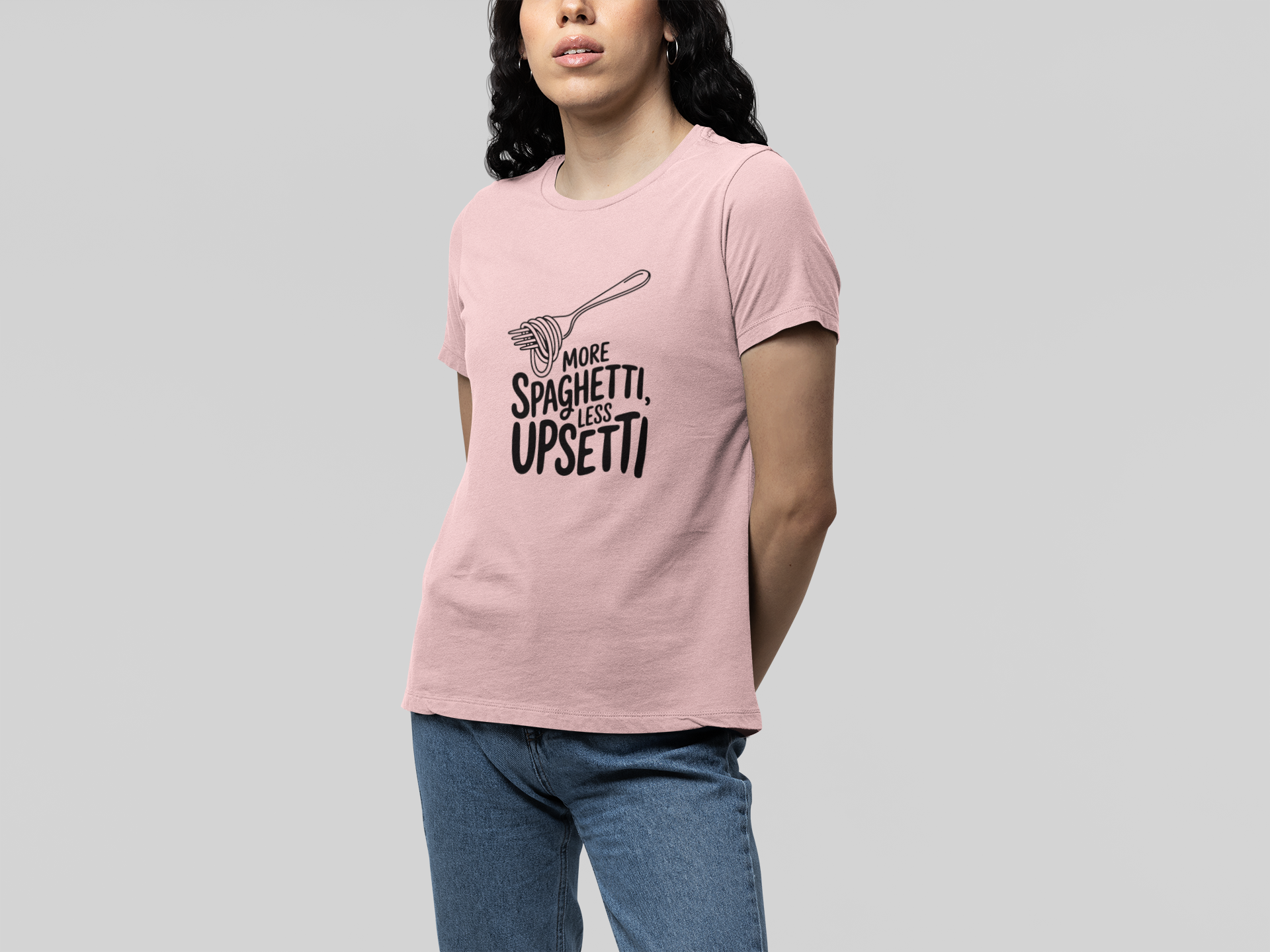 T-Shirt More Spaghetti Less Upsetti T-Shirt – Funny Pasta Pun Foodie Tee