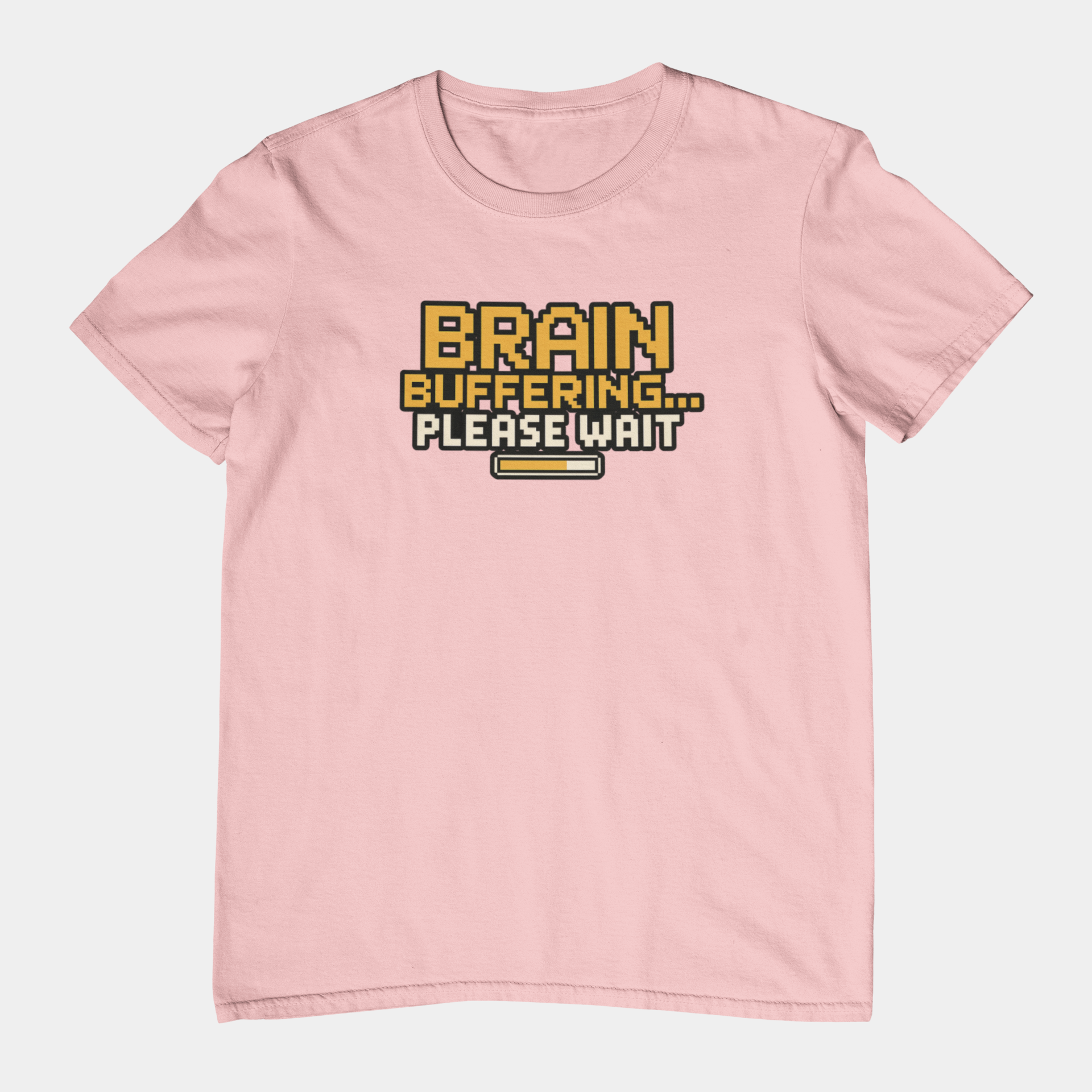 T-Shirt BRAIN BUFFERING Retro Pixel ADHD Loading Screen Graphic T-Shirt