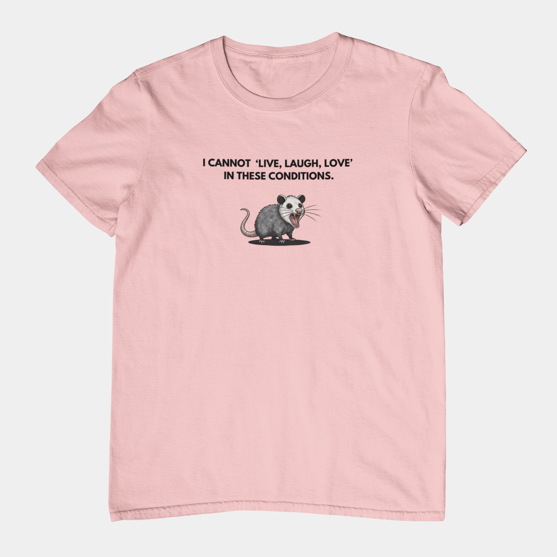T-Shirt I Cannot Live Laugh Love In These Conditions - Anti Inspirational Shirt Funny