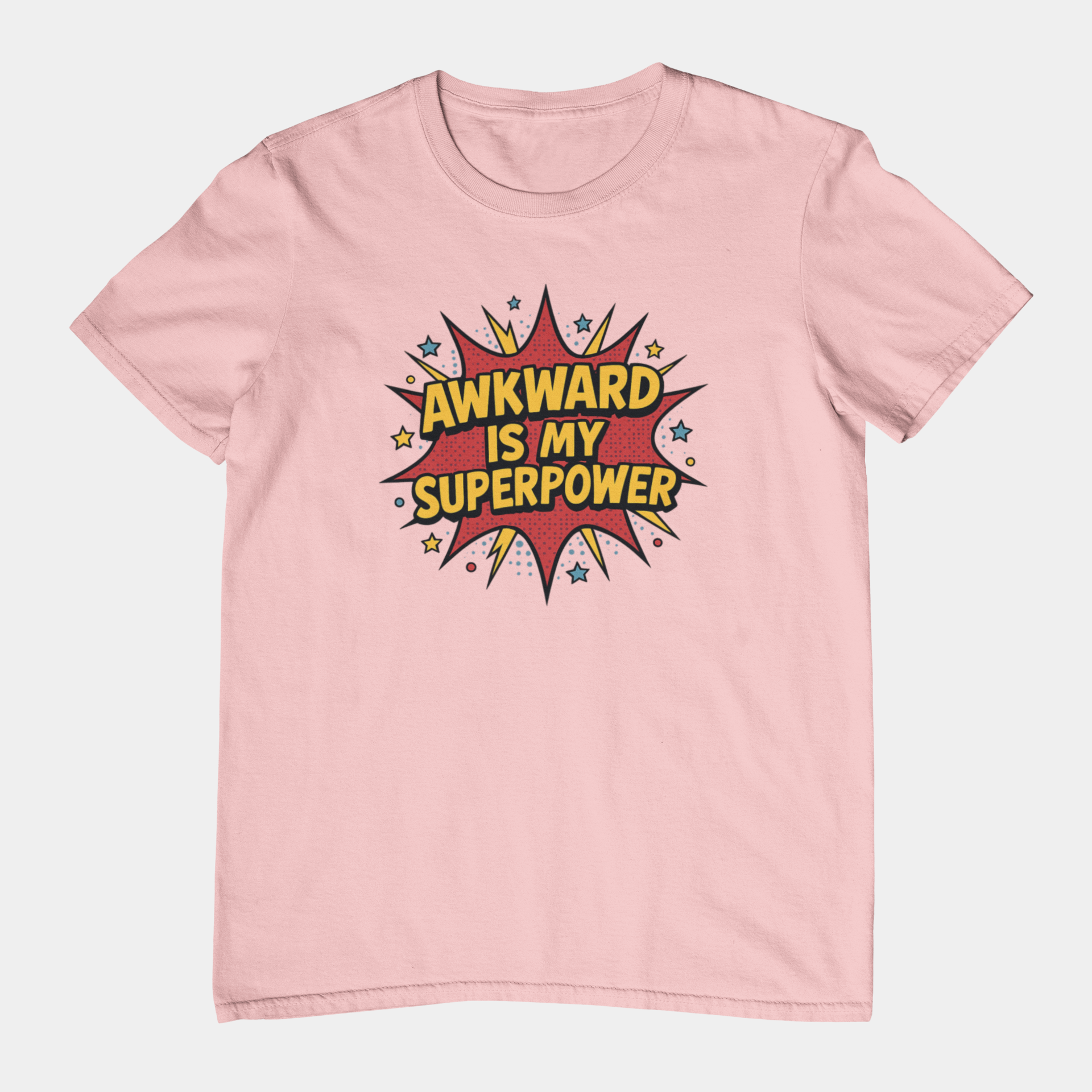 T-Shirt AWKWARD IS MY SUPERPOWER Comic Pop Art Introvert Graphic T-Shirt