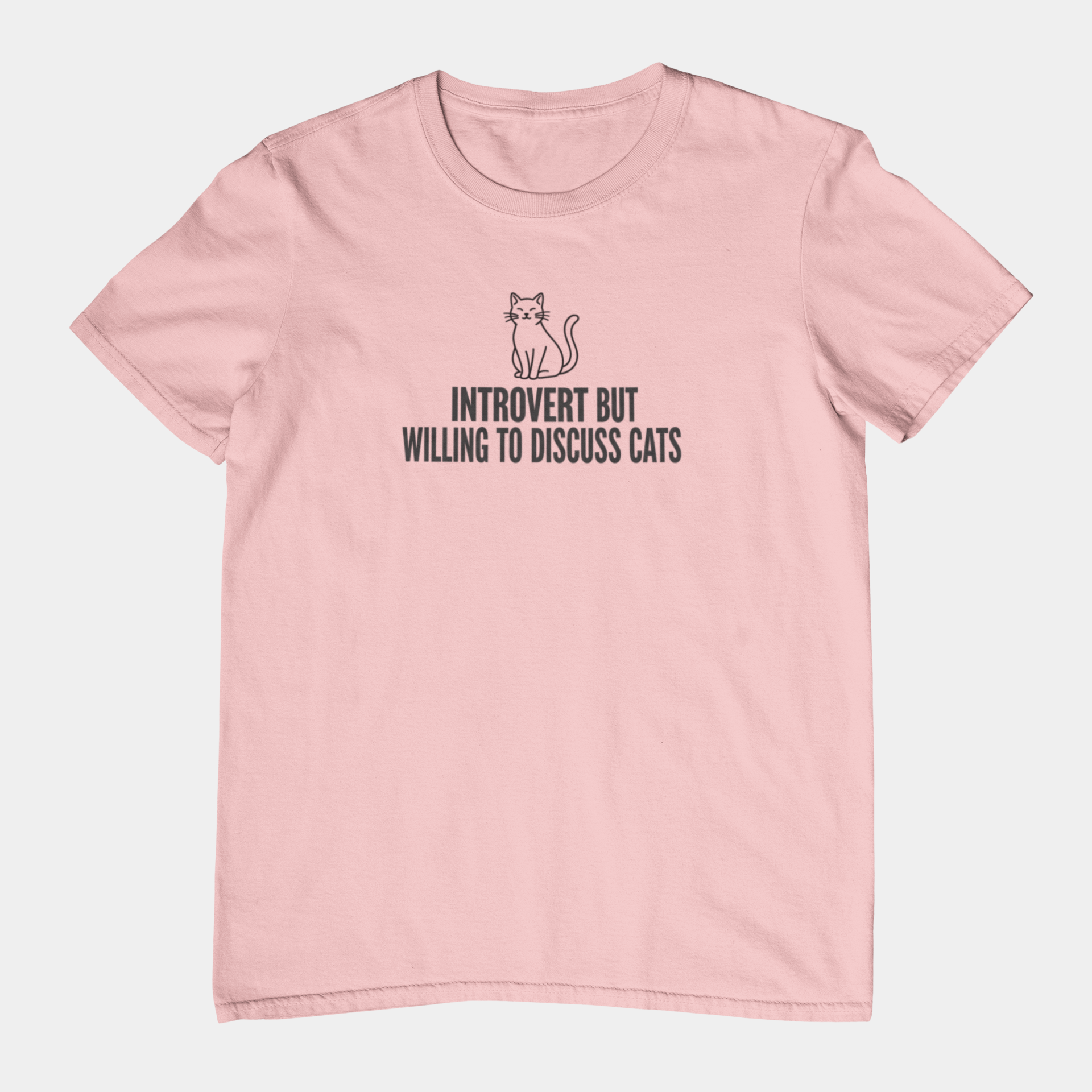 T-Shirt INTROVERT BUT WILLING TO DISCUSS CATS Funny Cat Lover T-Shirt