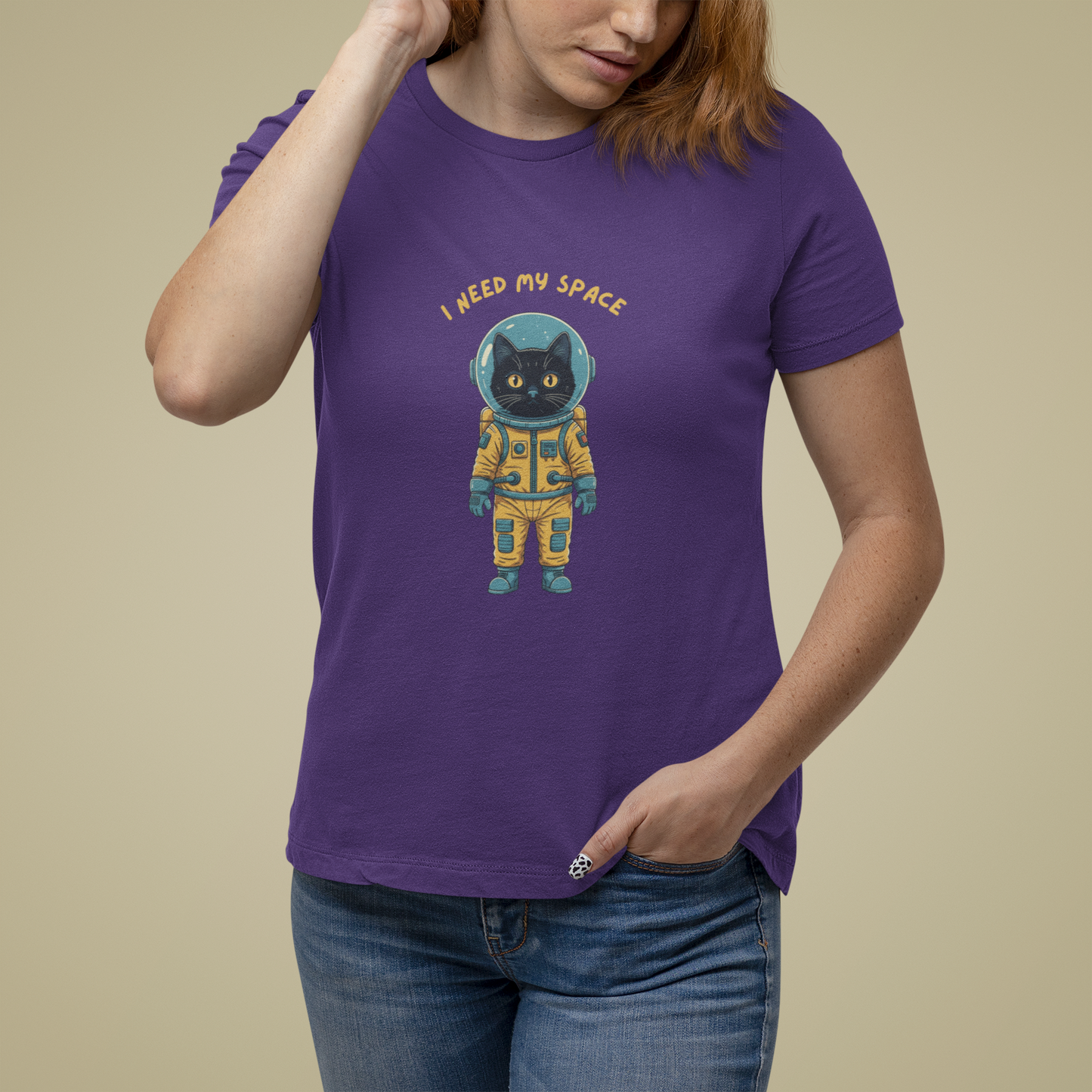T-Shirt I Need My Space Cat Shirt – Funny Astronaut Cat Graphic Tee