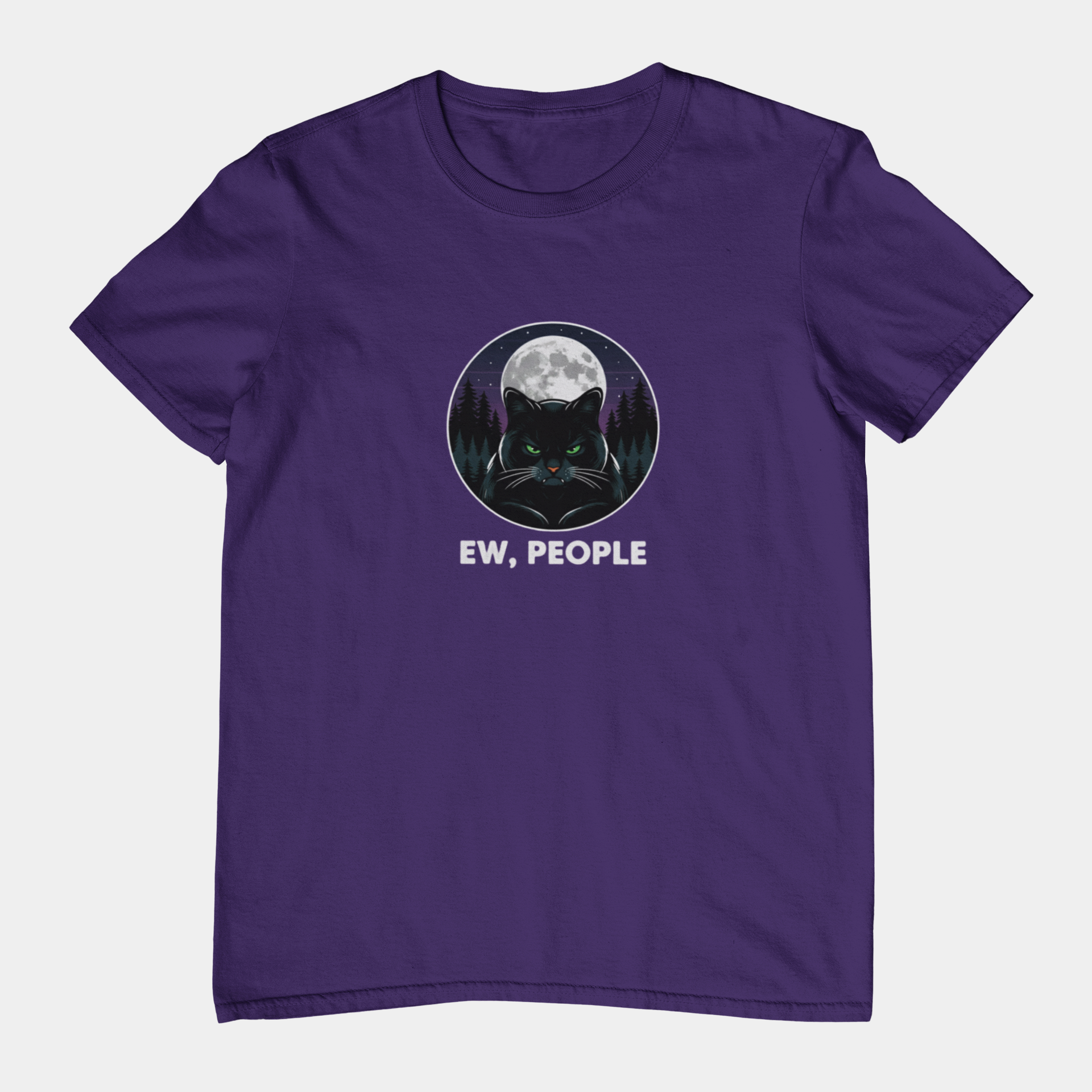 T-Shirt Ew People Cat Shirt – Lunar Night Funny Introvert T-Shirt