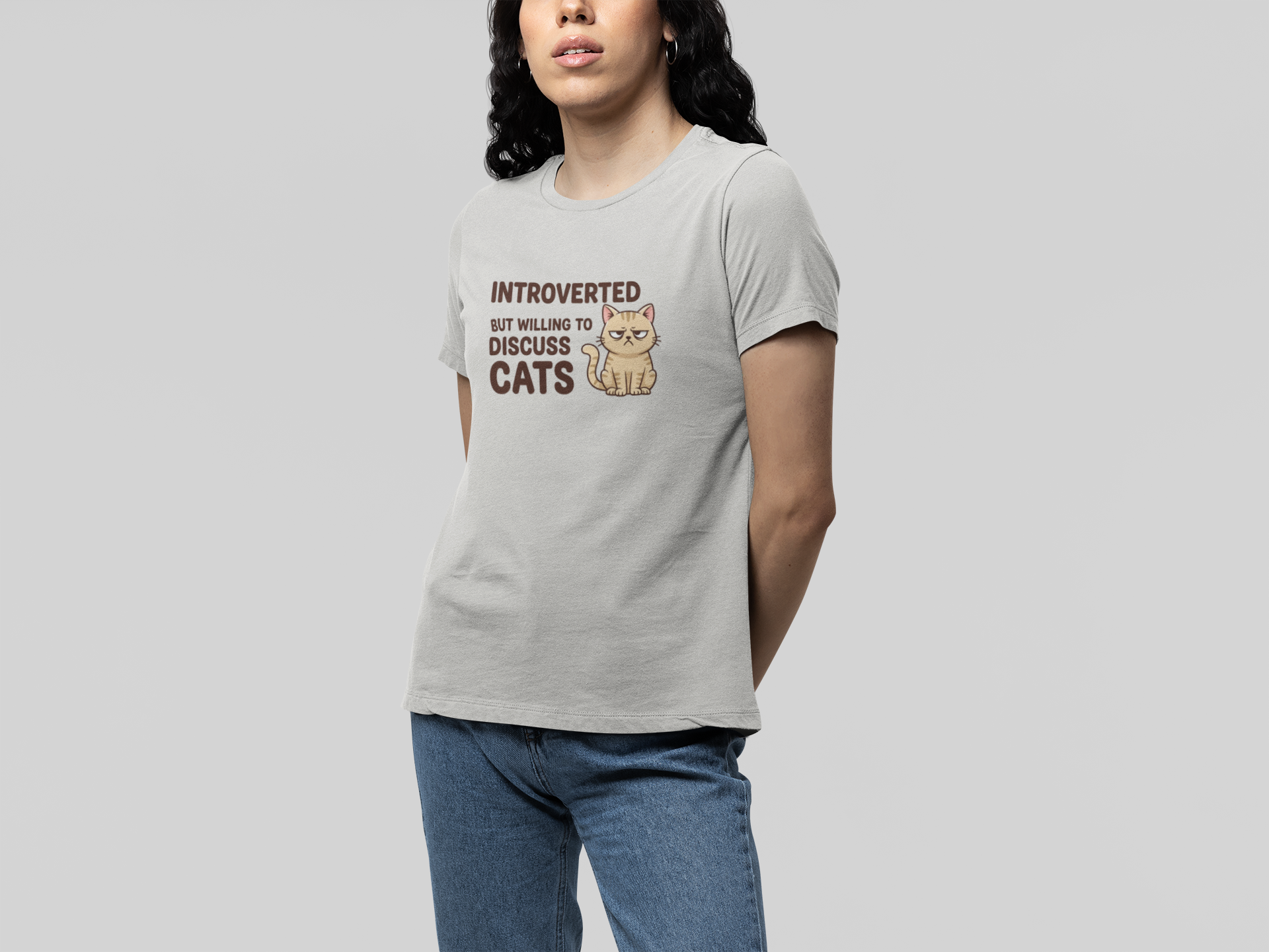 T-Shirt Introverted But Willing to Discuss Cats Shirt – Grumpy Cat T-Shirt