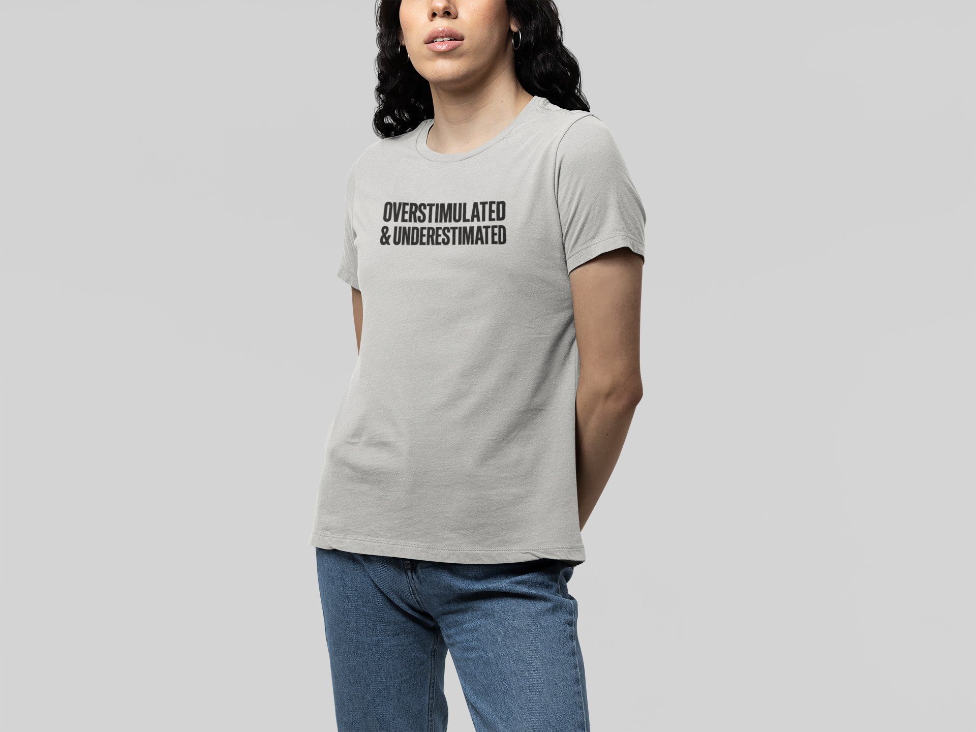 T-Shirt OVERSTIMULATED & UNDERESTIMATED ADHD Minimalist Graphic T-Shirt