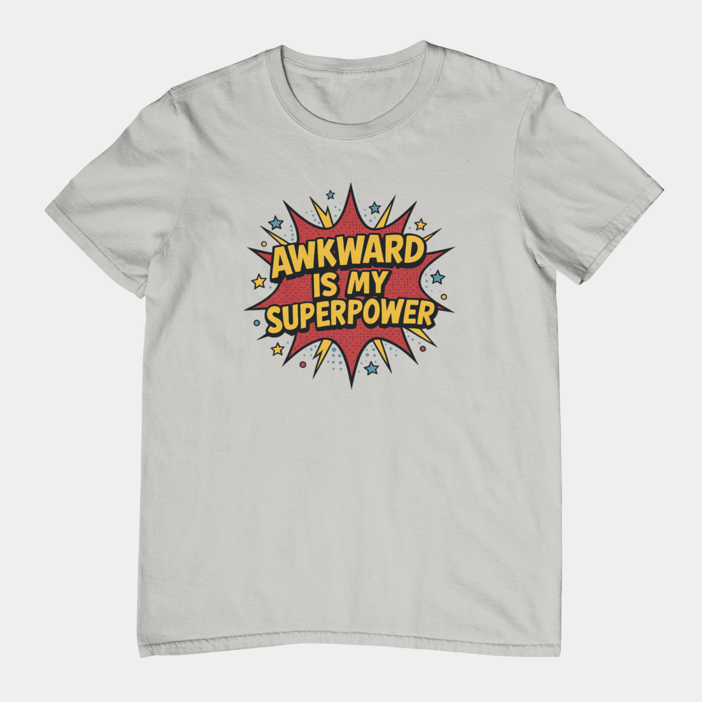 T-Shirt AWKWARD IS MY SUPERPOWER Comic Pop Art Introvert Graphic T-Shirt