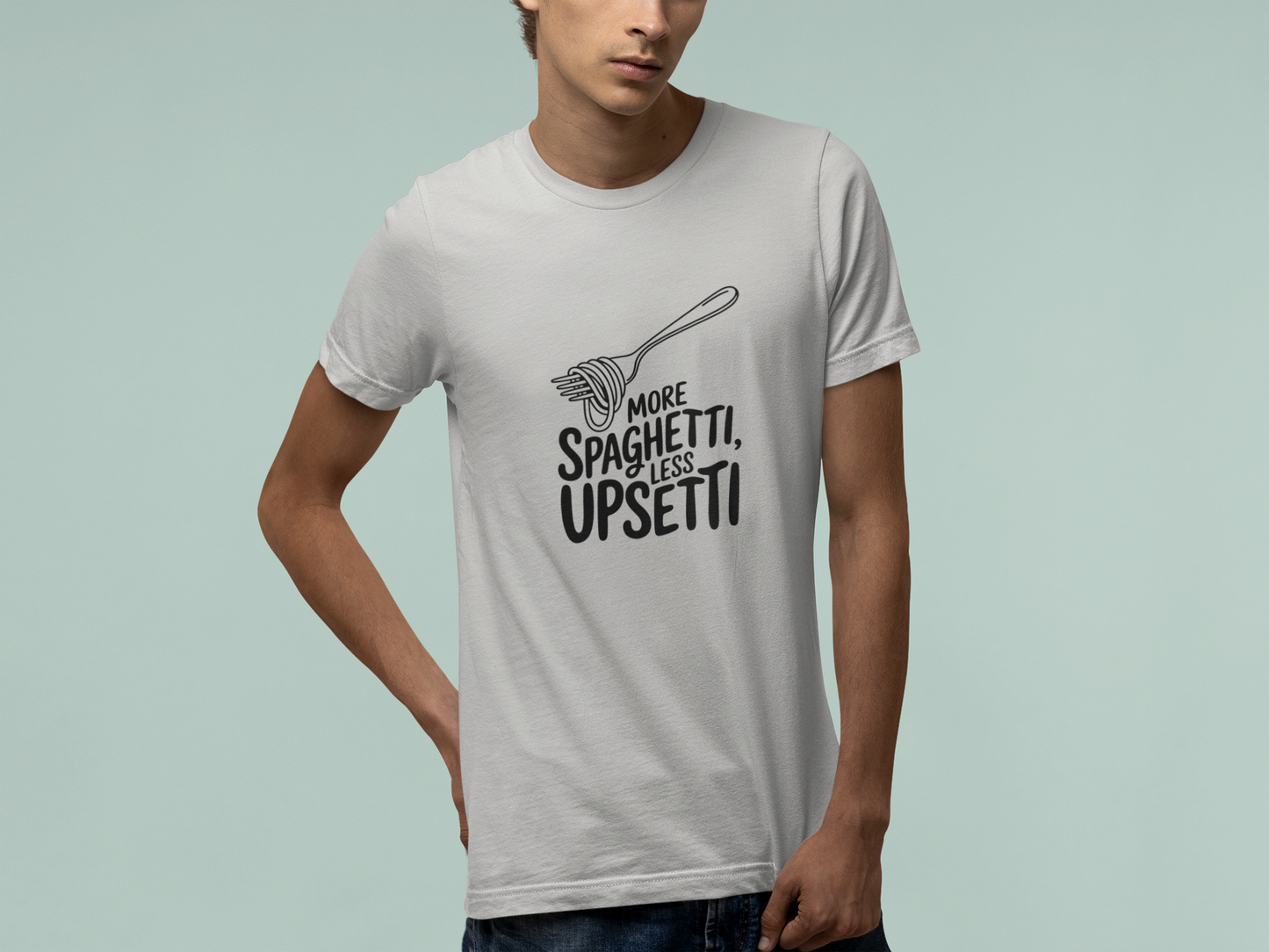 T-Shirt More Spaghetti Less Upsetti T-Shirt – Funny Pasta Pun Foodie Tee