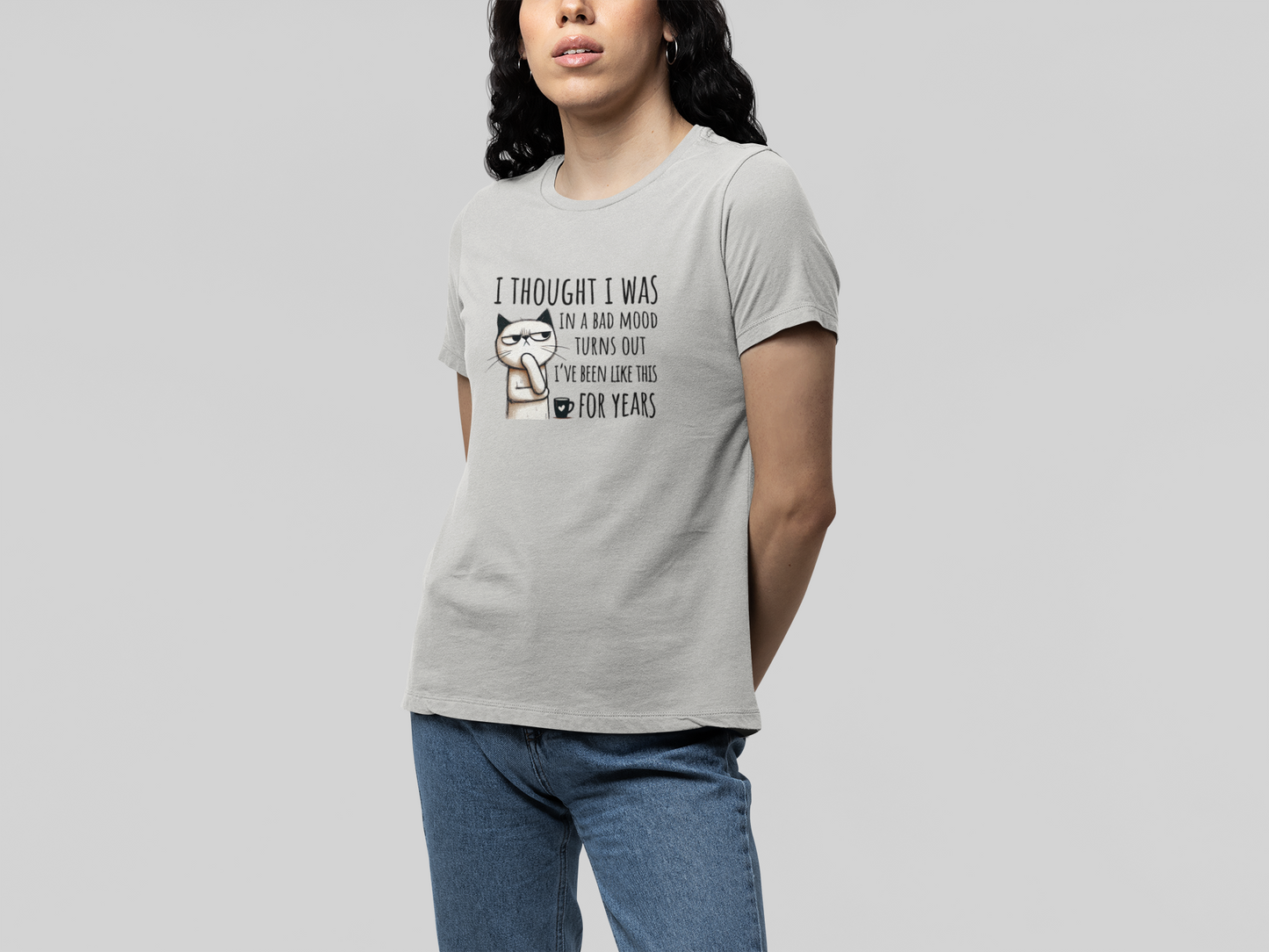 T-Shirt I Thought I Was In a Bad Mood T-Shirt – Grumpy Cat Humor Tee