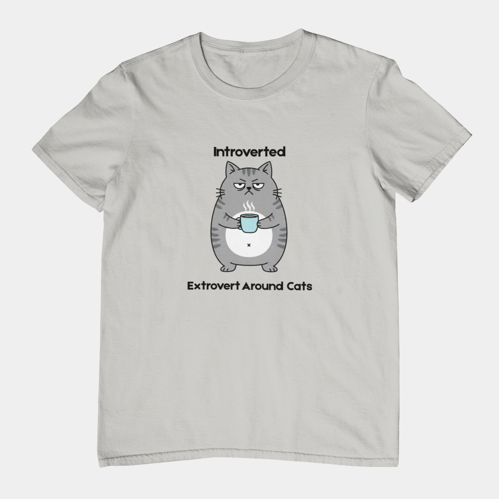 T-Shirt Introverted Extrovert Around Cats Shirt – Funny Cat Lover Tee