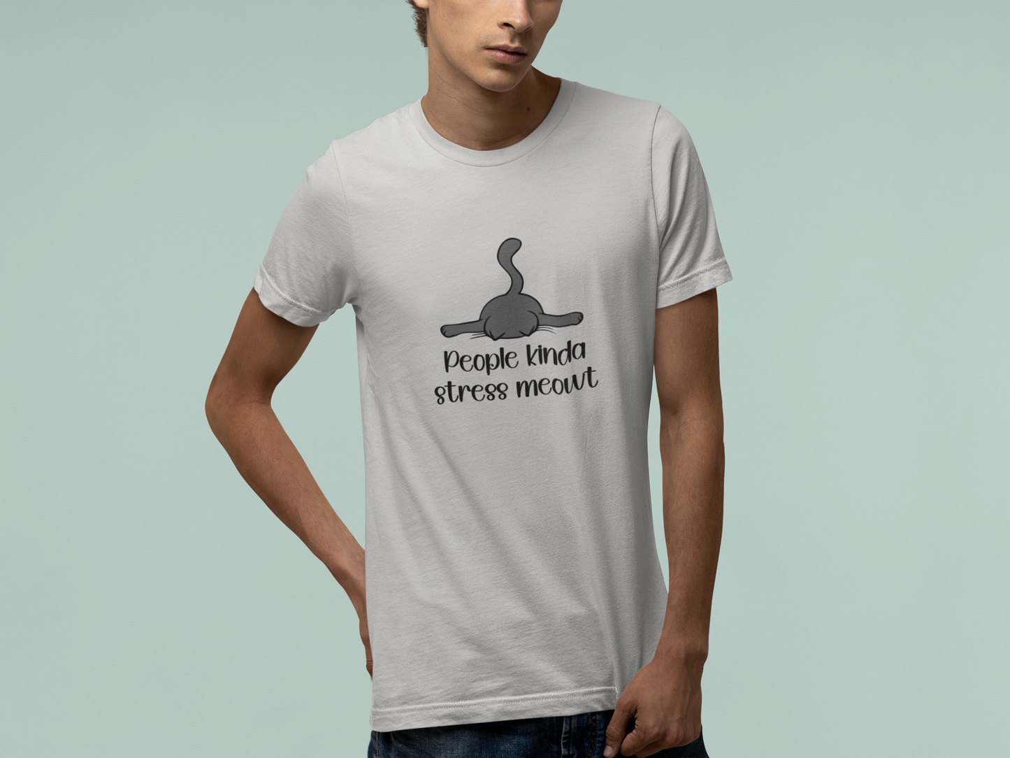 T-Shirt People Kinda Stress Meowt Shirt – Funny Cat Pun Graphic Tee
