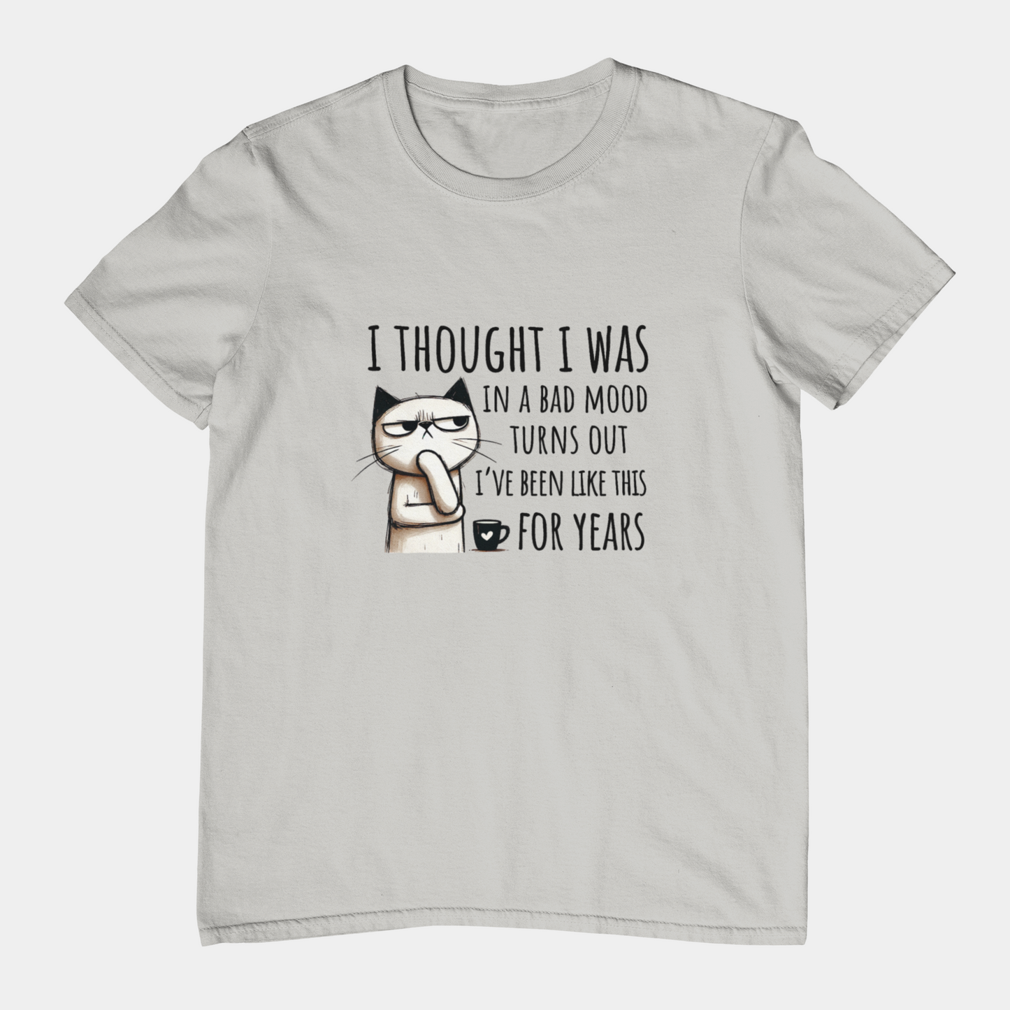 T-Shirt I Thought I Was In a Bad Mood T-Shirt – Grumpy Cat Humor Tee
