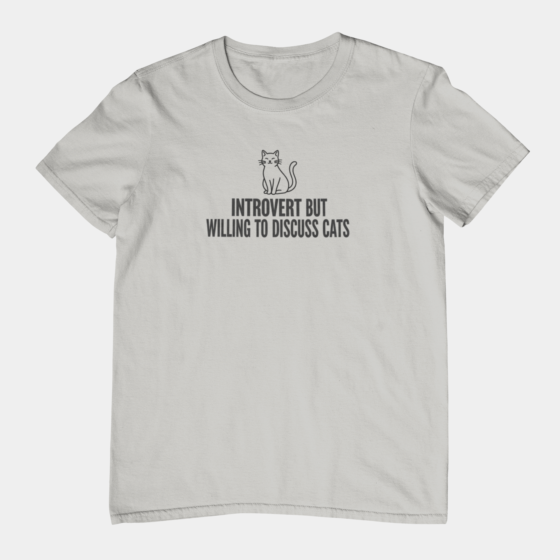 T-Shirt INTROVERT BUT WILLING TO DISCUSS CATS Funny Cat Lover T-Shirt