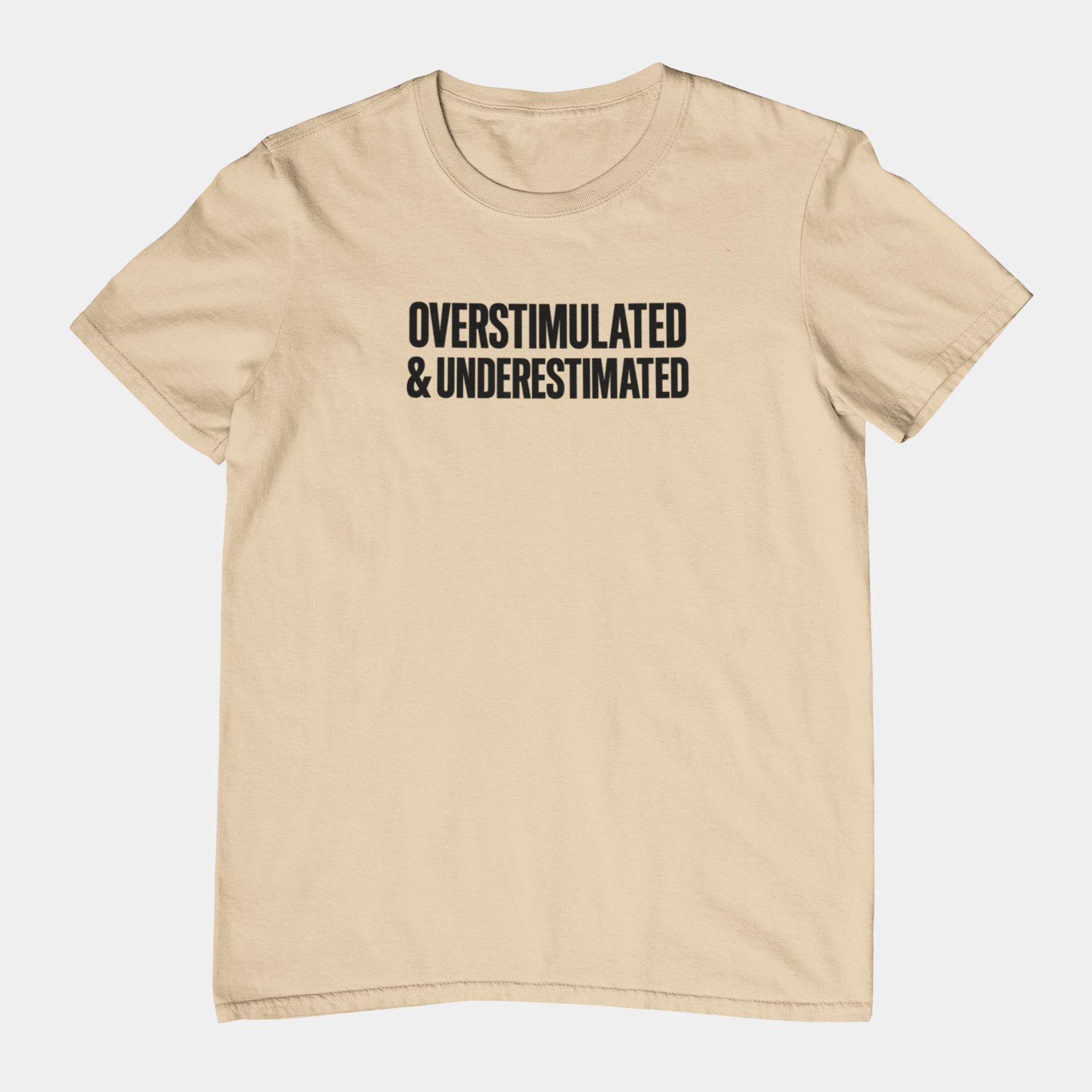 T-Shirt OVERSTIMULATED & UNDERESTIMATED ADHD Minimalist Graphic T-Shirt