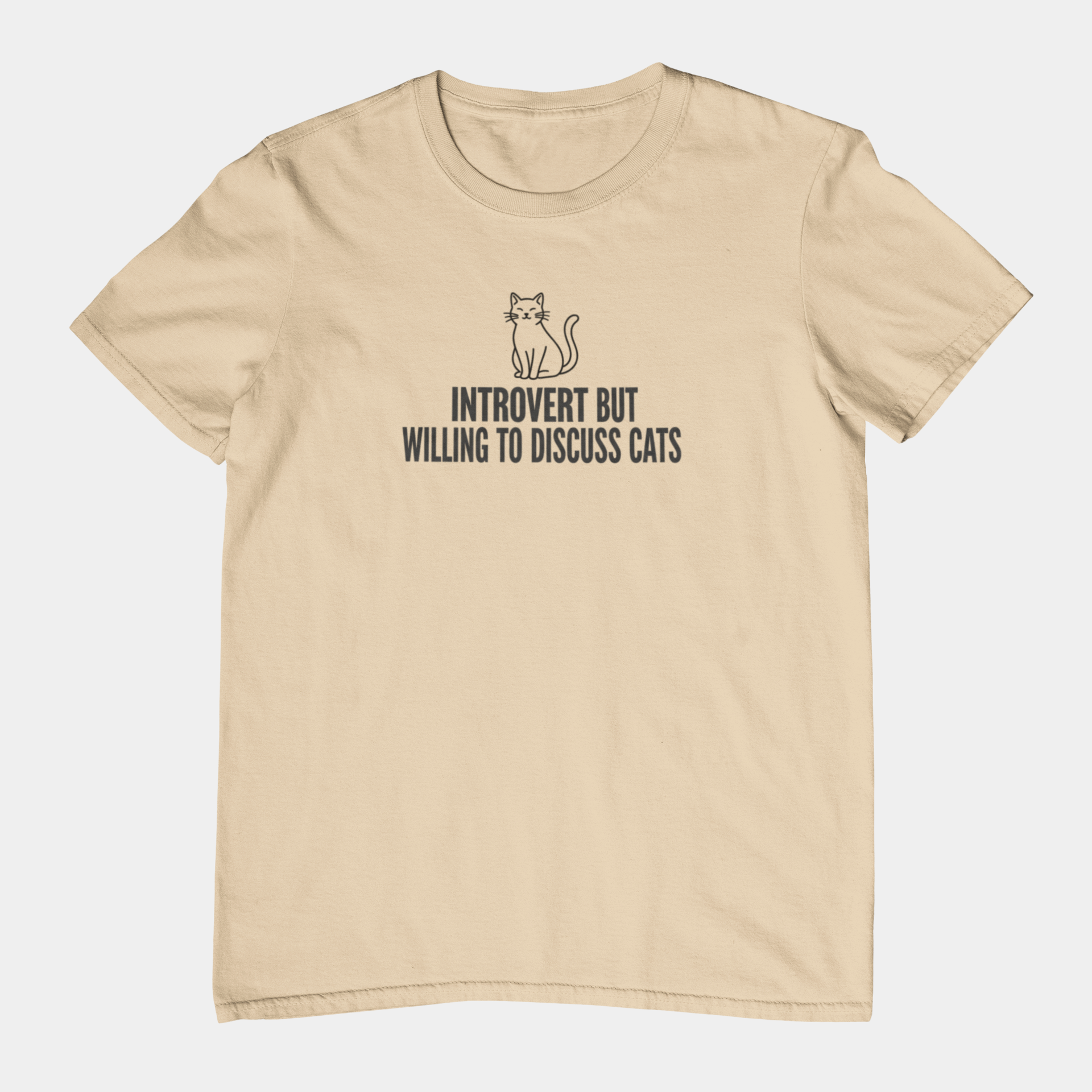 T-Shirt INTROVERT BUT WILLING TO DISCUSS CATS Funny Cat Lover T-Shirt