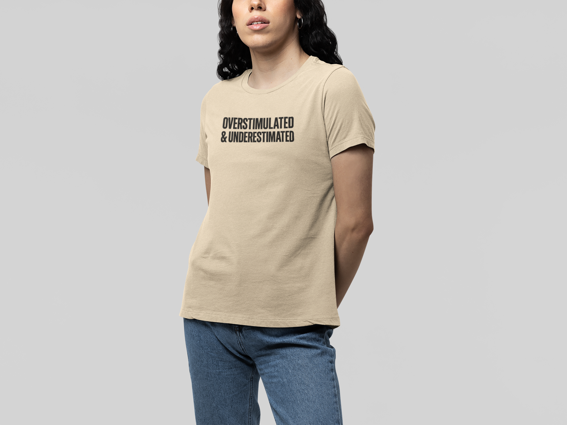 T-Shirt OVERSTIMULATED & UNDERESTIMATED ADHD Minimalist Graphic T-Shirt