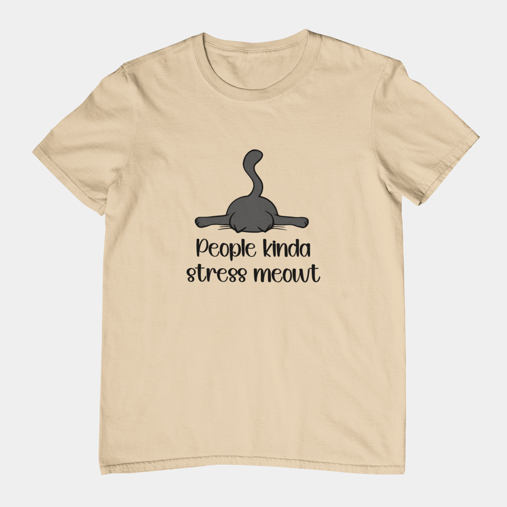 T-Shirt People Kinda Stress Meowt Shirt – Funny Cat Pun Graphic Tee